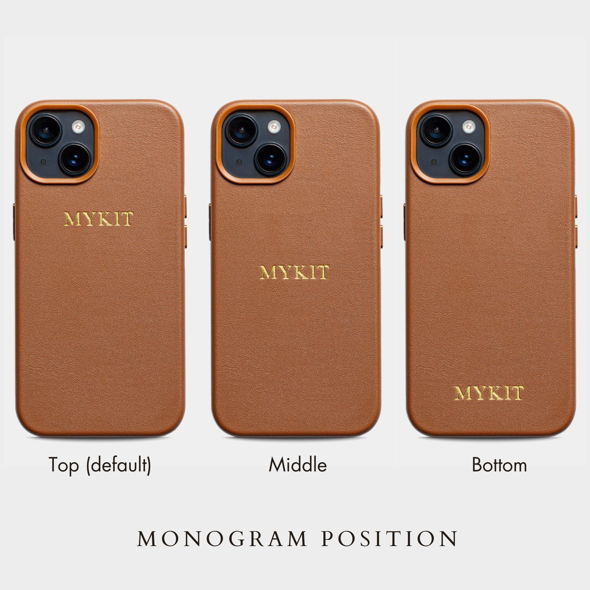 Brown MagSafe Grain Texture Personalized Case