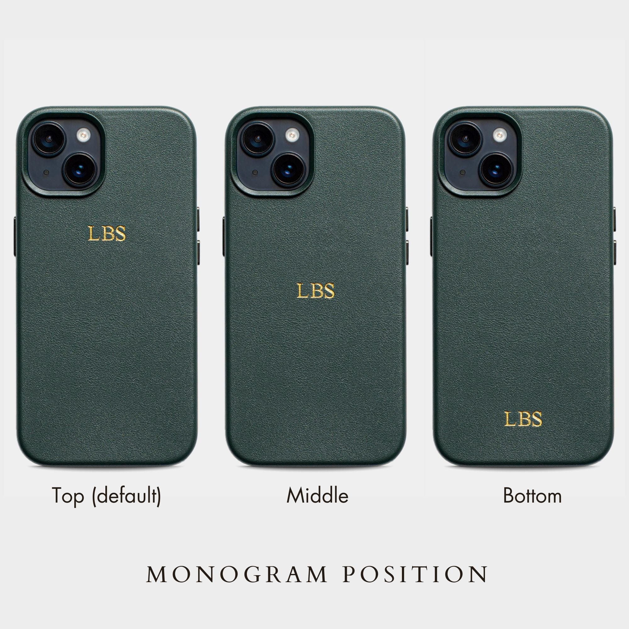 Dark Green MagSafe Grain Texture Personalized Case