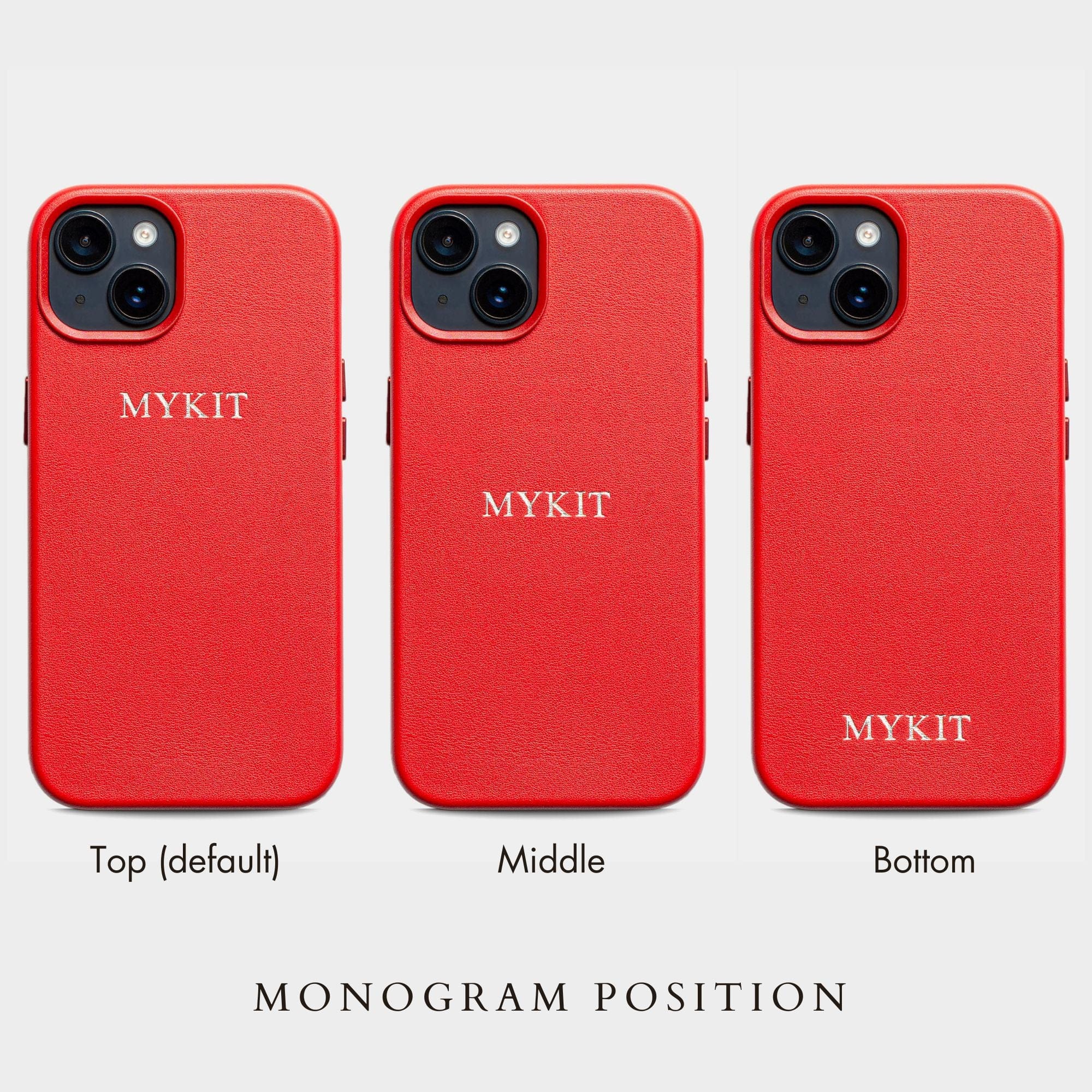 Red MagSafe Grain Texture Personalized Case