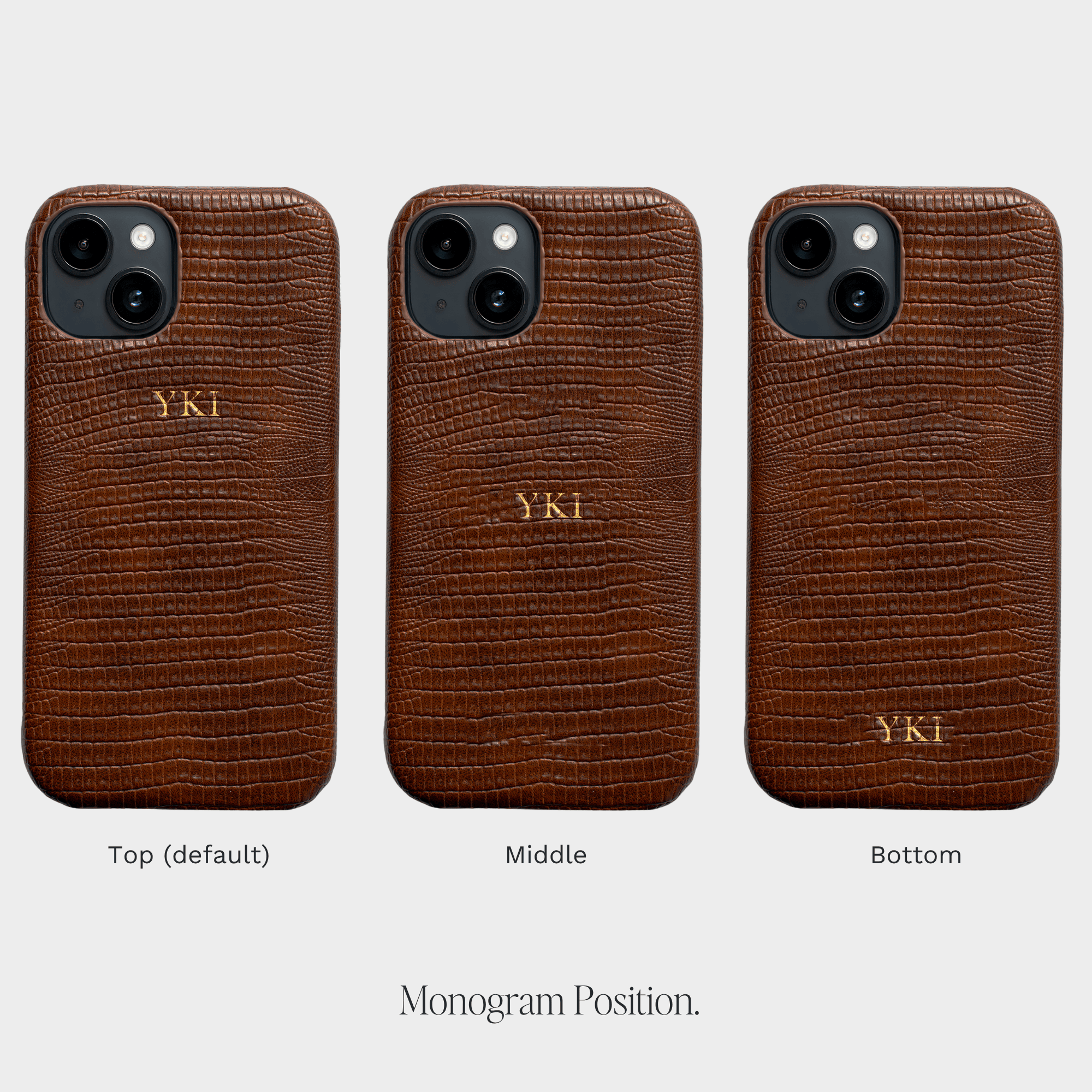 Dark Brown Lizard Texture Personalized Snap Case