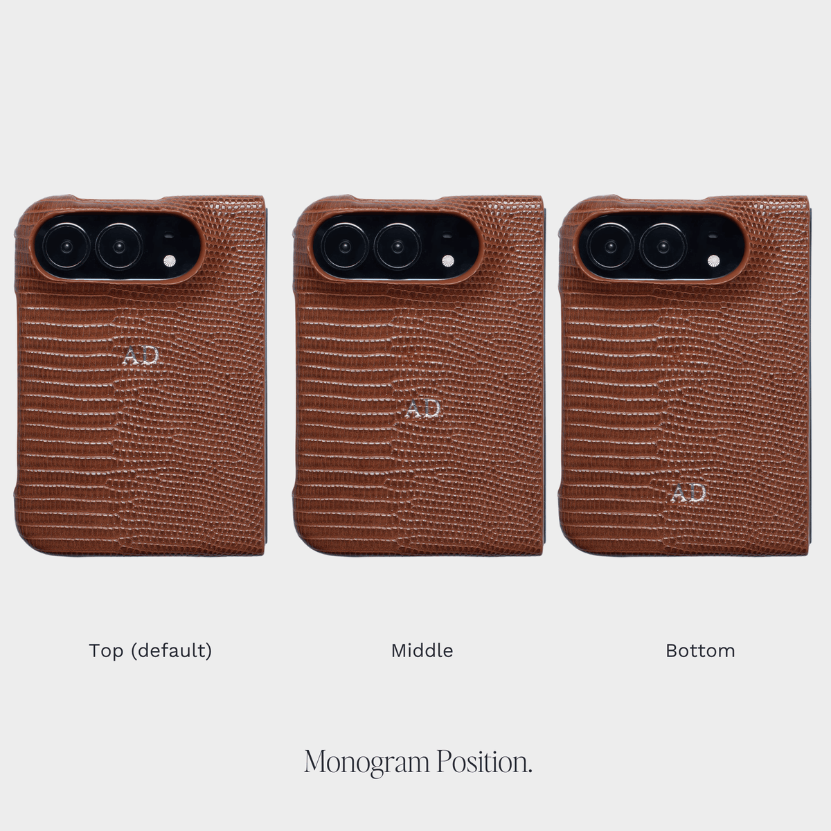 Dark Brown Lizard Texture Personalized Snap Case iPhone Duo