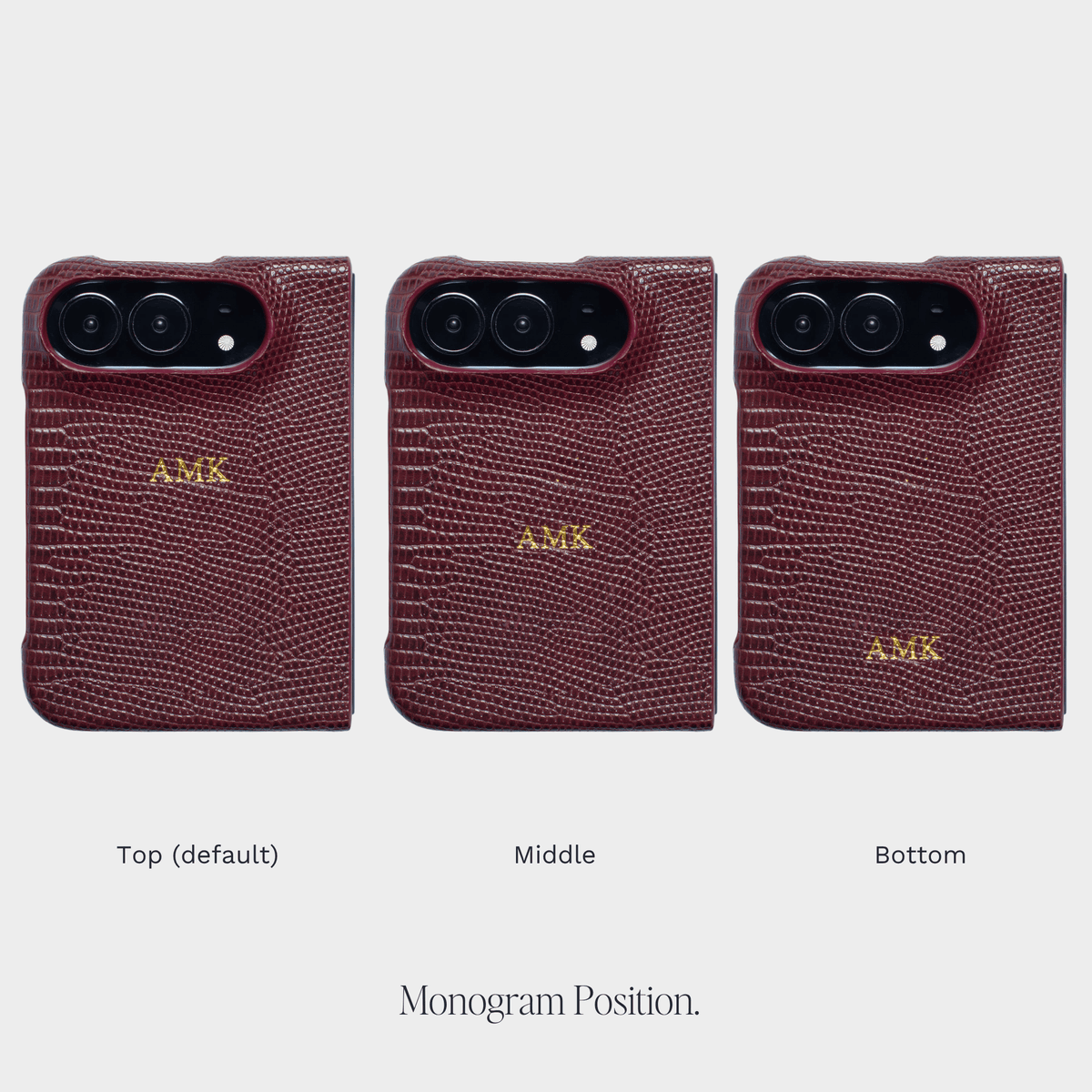 Burgundy Lizard Texture Personalized Snap Case iPhone Duo