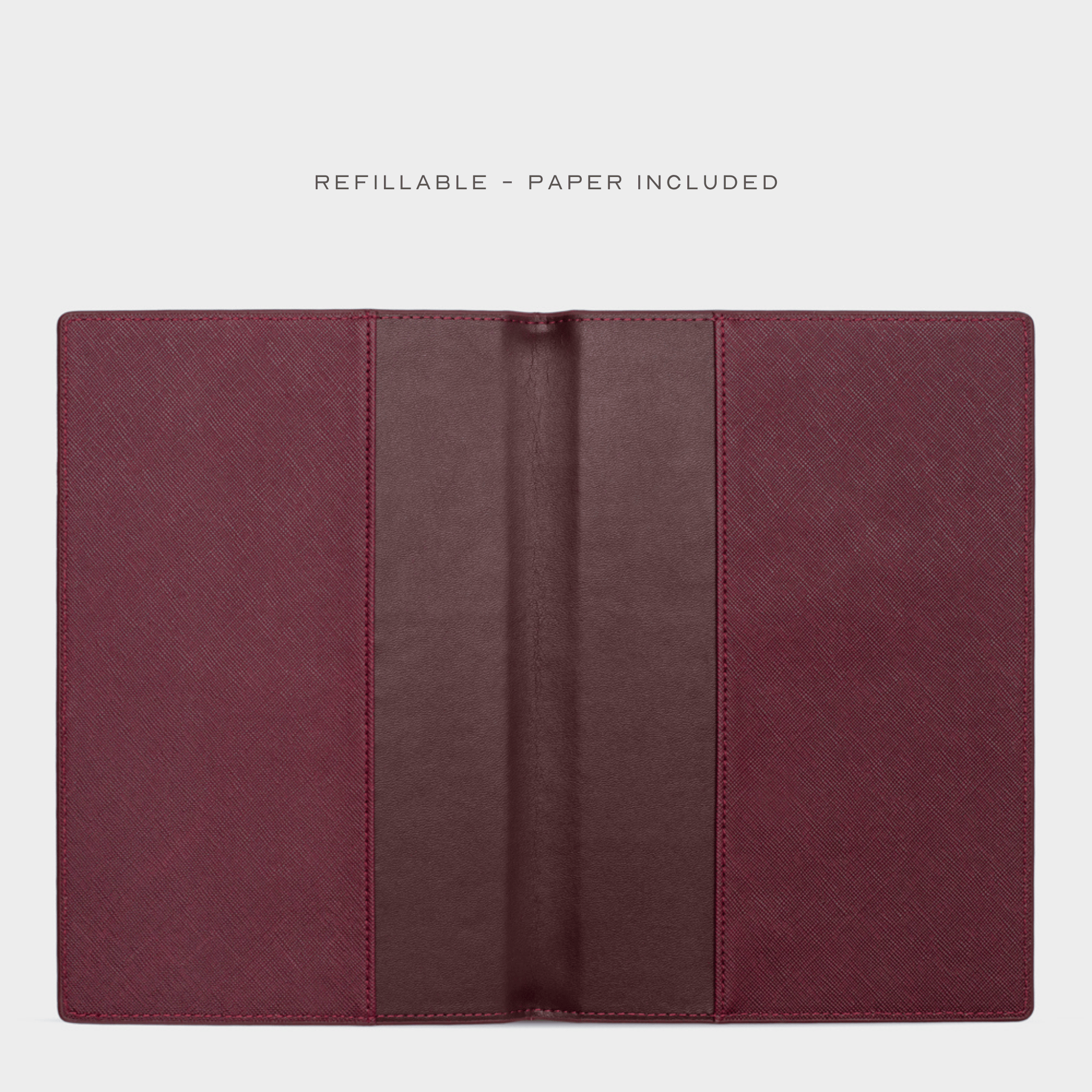Burgundy Saffiano Texture Personalized Notebook