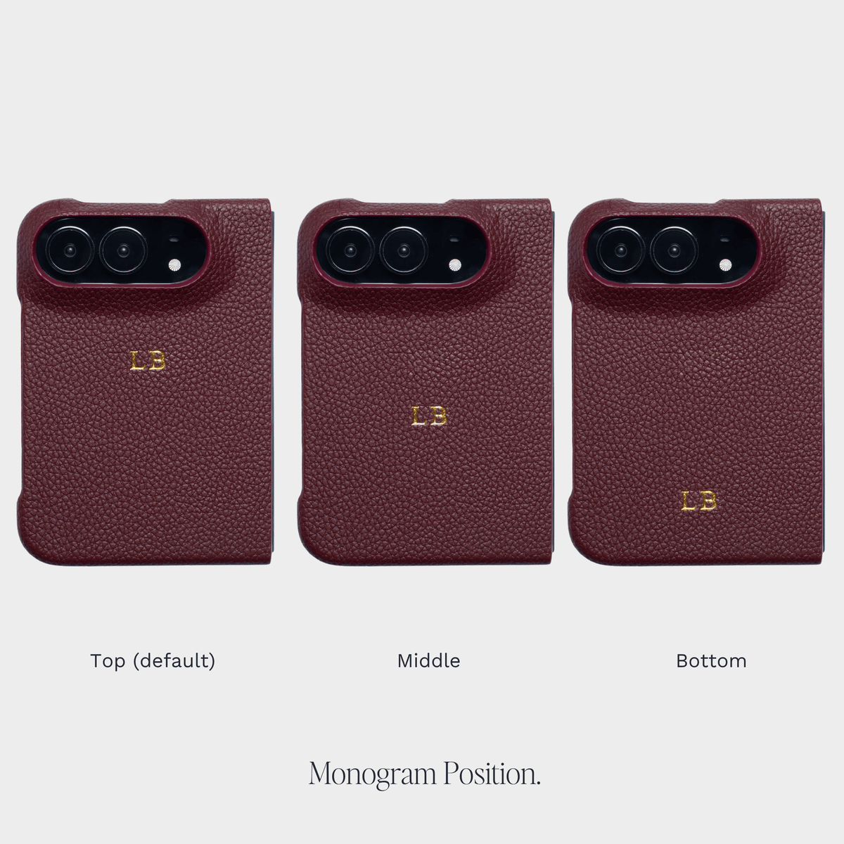 Burgundy Pebble Texture Personalized Snap Case iPhone Duo