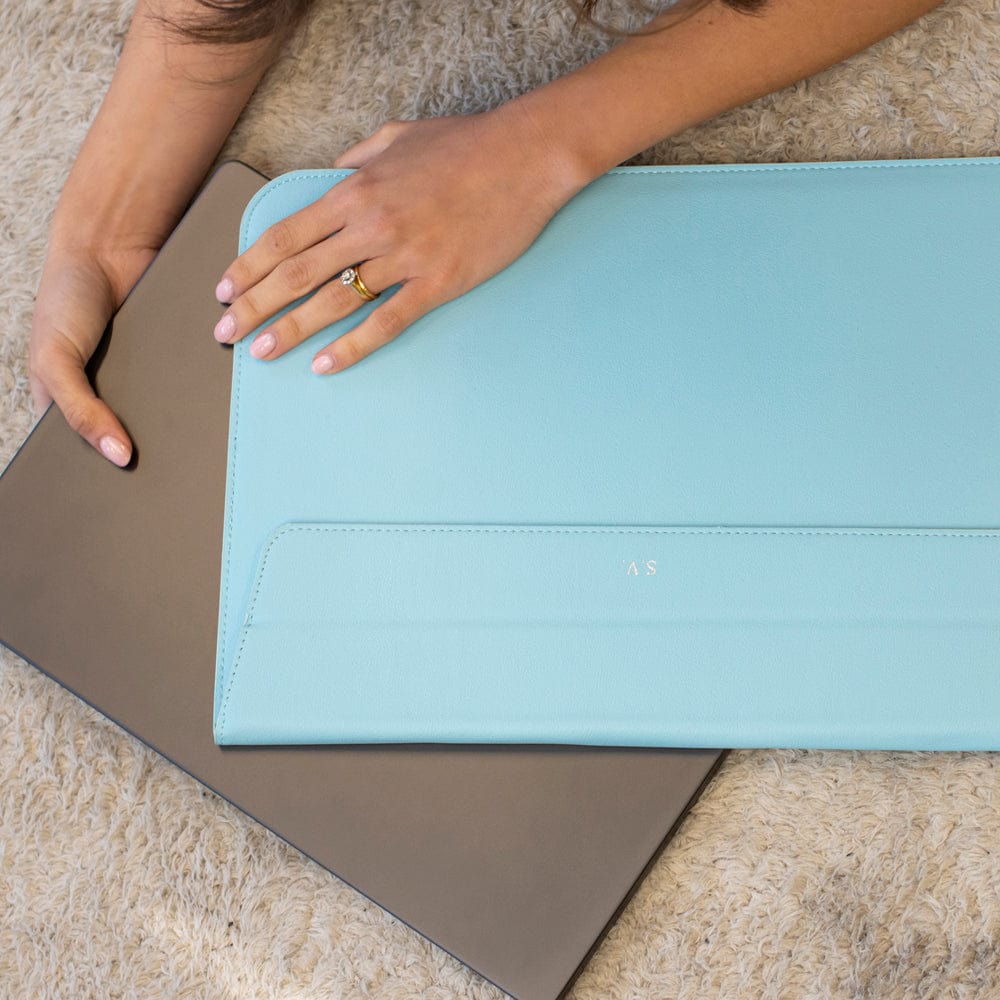 Light Blue Personalized Laptop Sleeve with Stand
