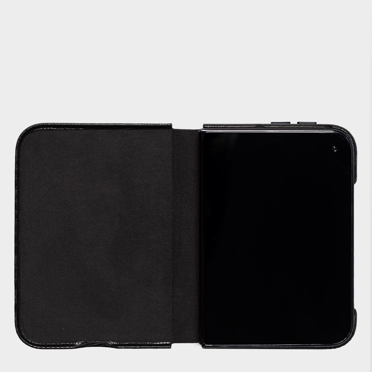 Black MagSafe Lizard Leather Personalized Case iPhone Duo