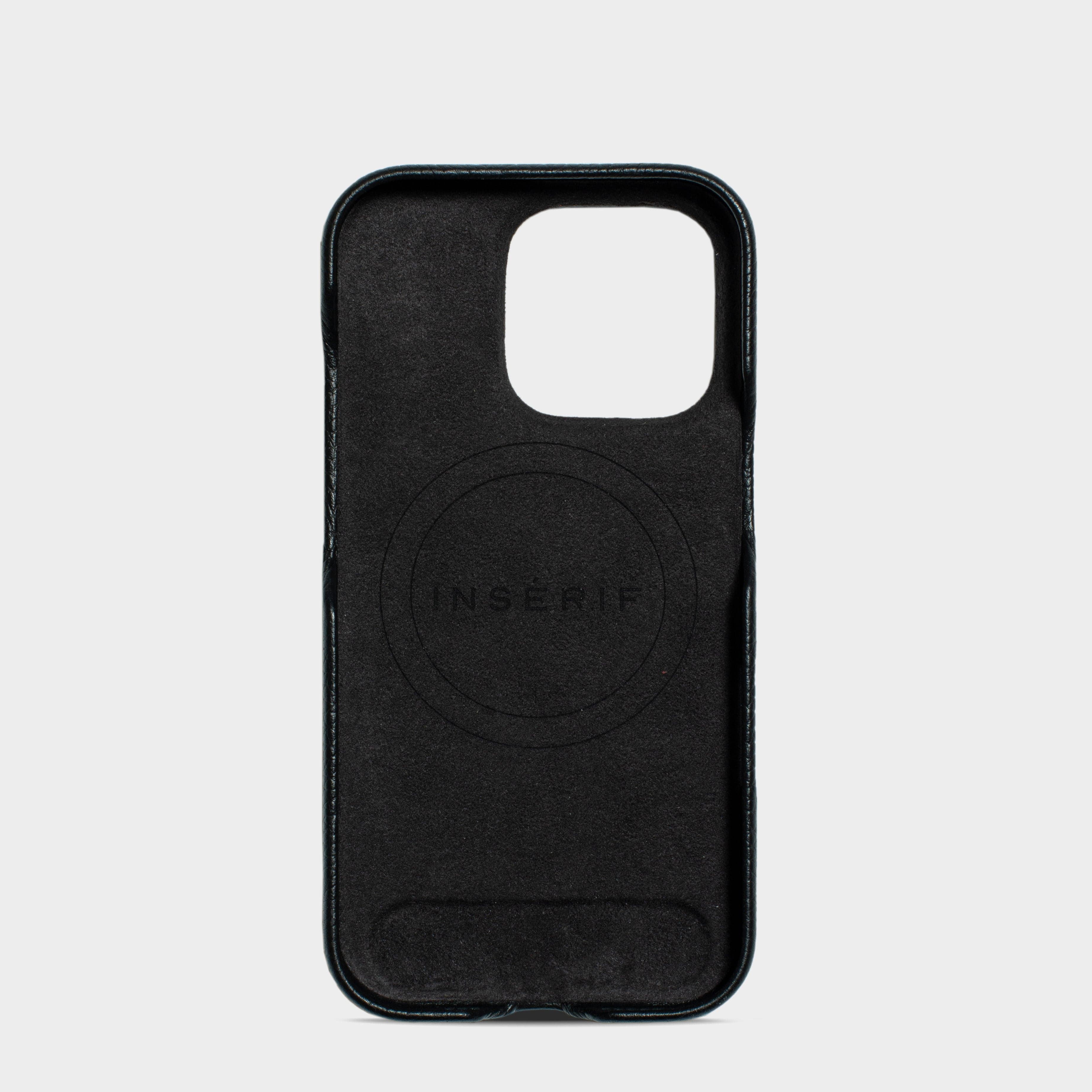 Black MagSafe Pebble Leather Personalized Case