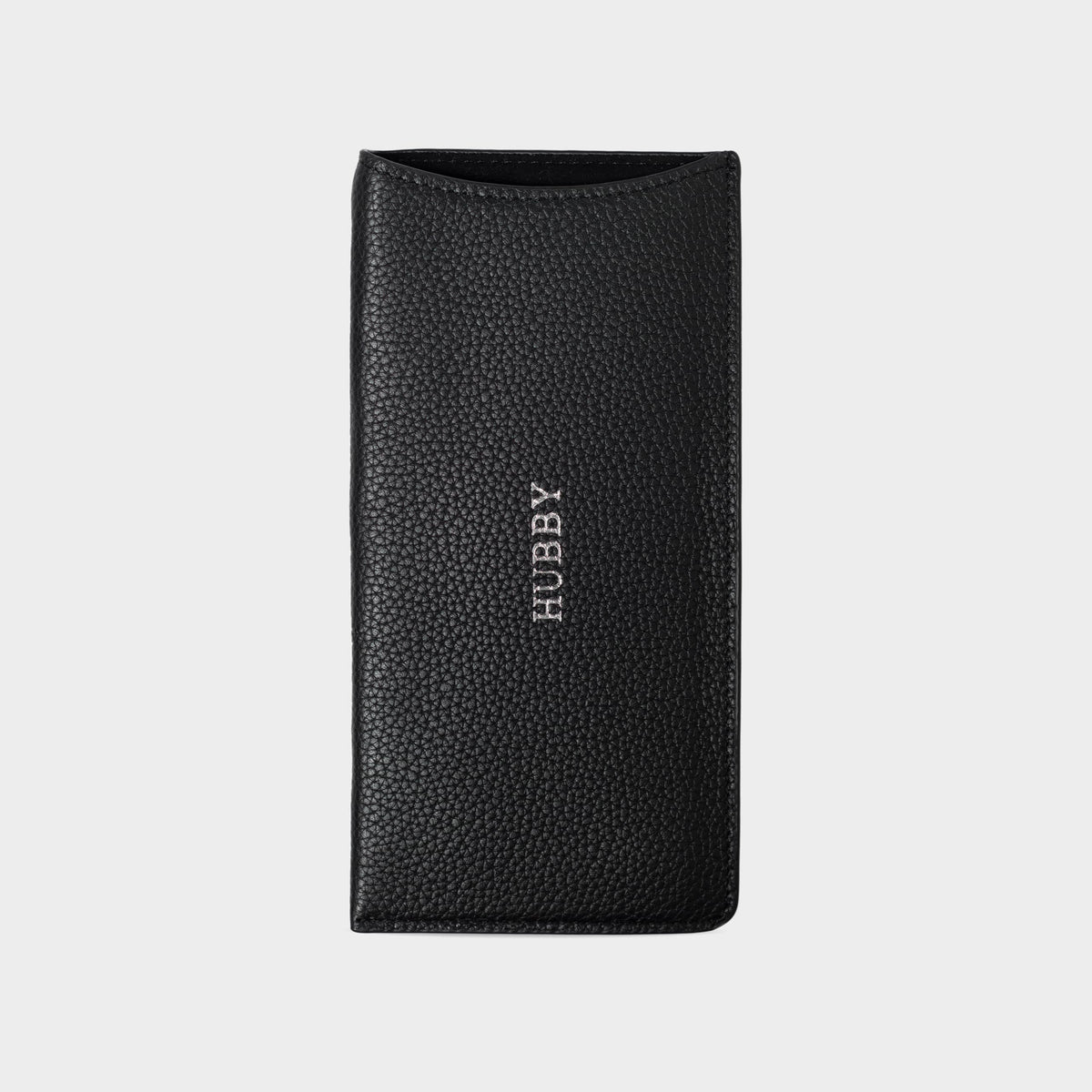 Black Pebble Leather Personalized Glasses Case
