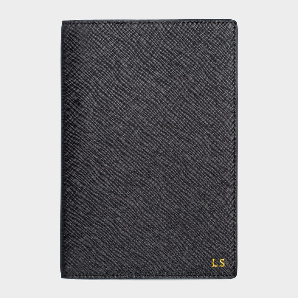 Black Saffiano Texture Personalized Notebook