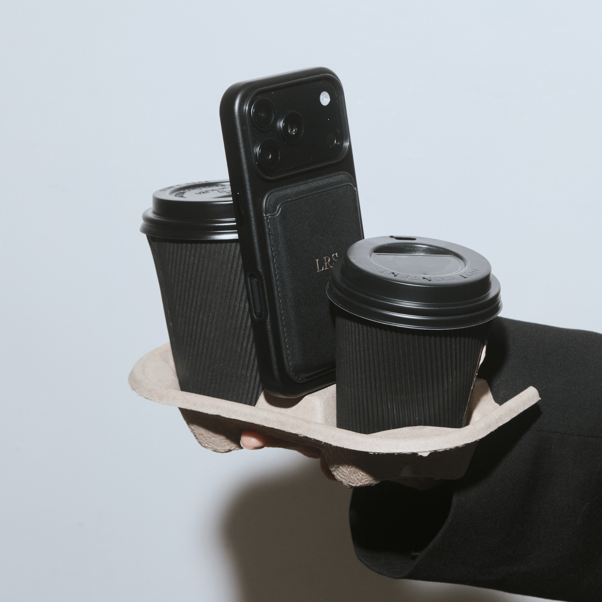 Black MagSafe Grain Texture Personalized Case