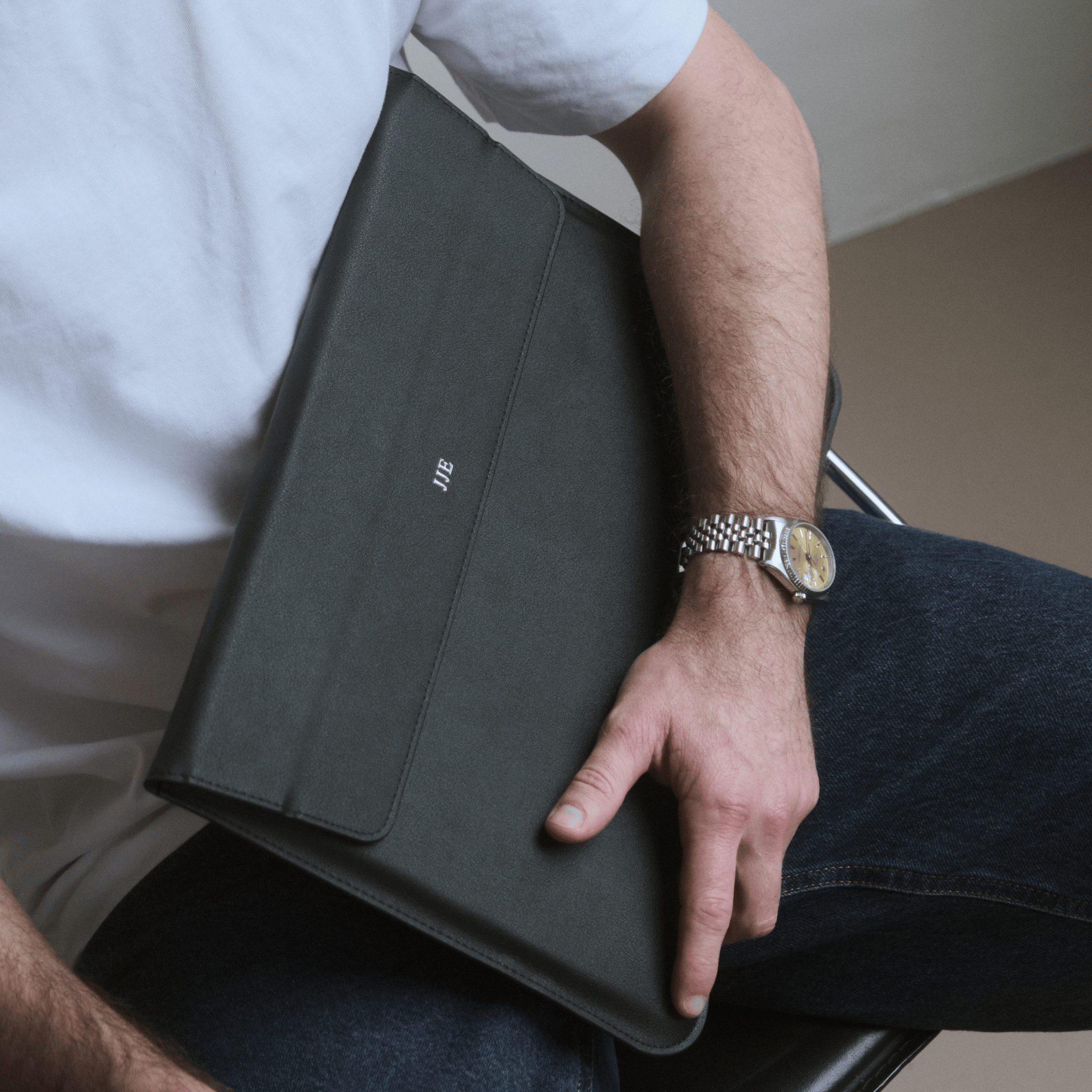 Black Personalized Laptop Sleeve with Stand