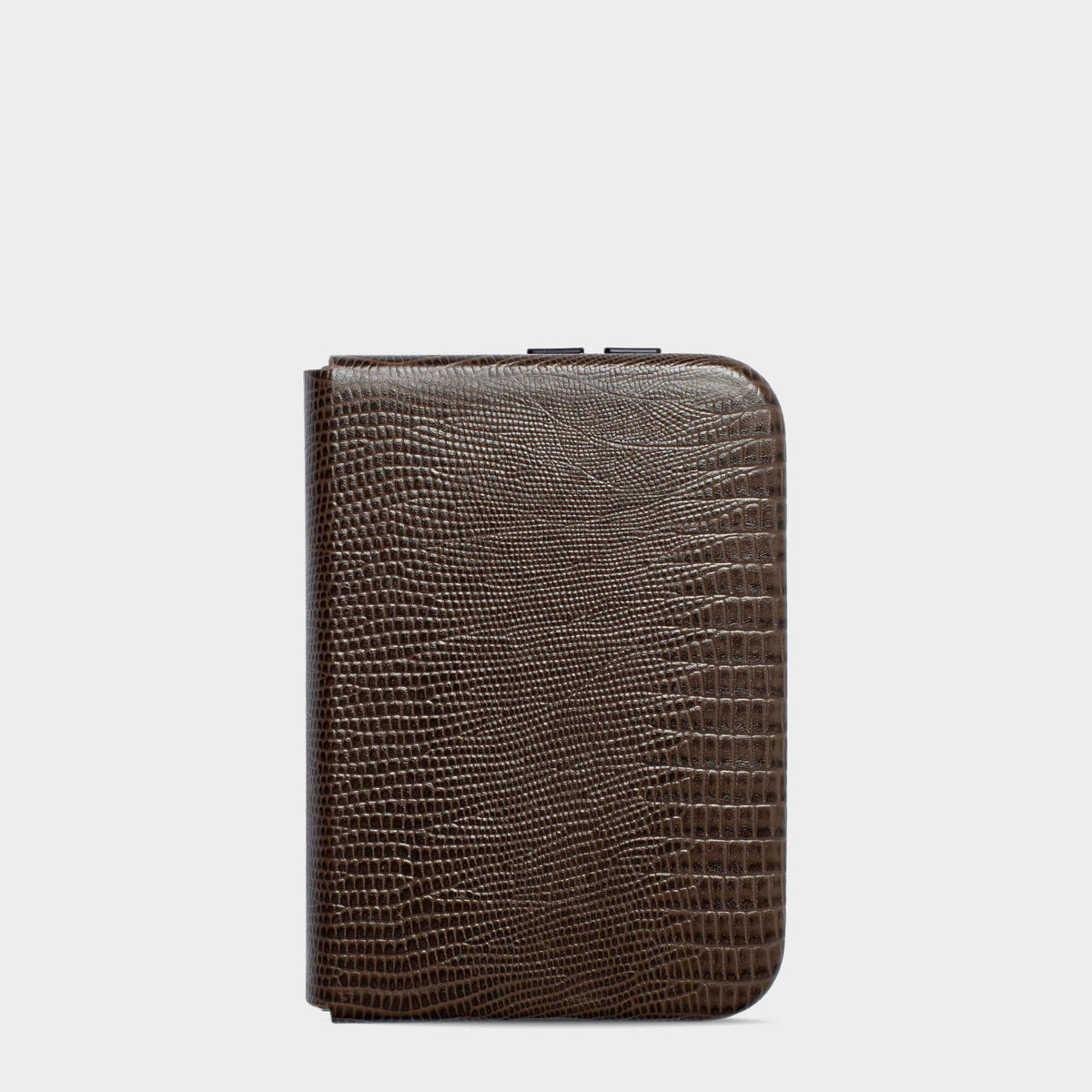 Dark Brown MagSafe Lizard Leather Personalized Case iPhone Duo