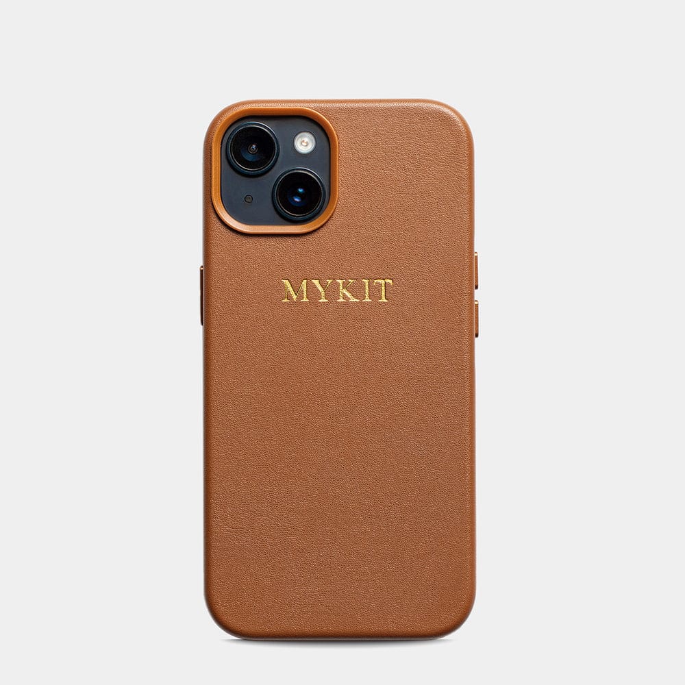 Brown MagSafe Grain Texture Personalized Case