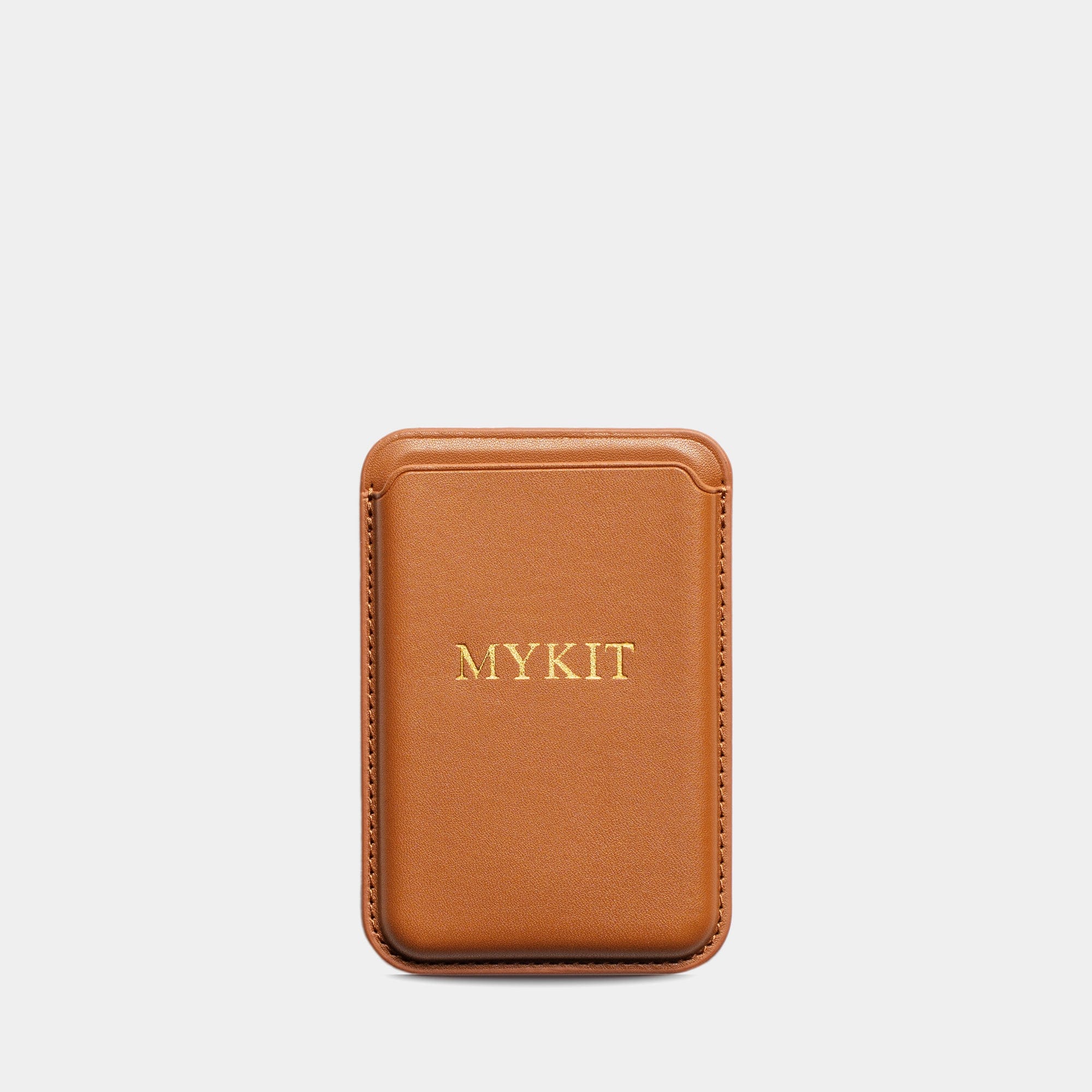 Brown MagSafe Grain Texture Personalized Card Holder