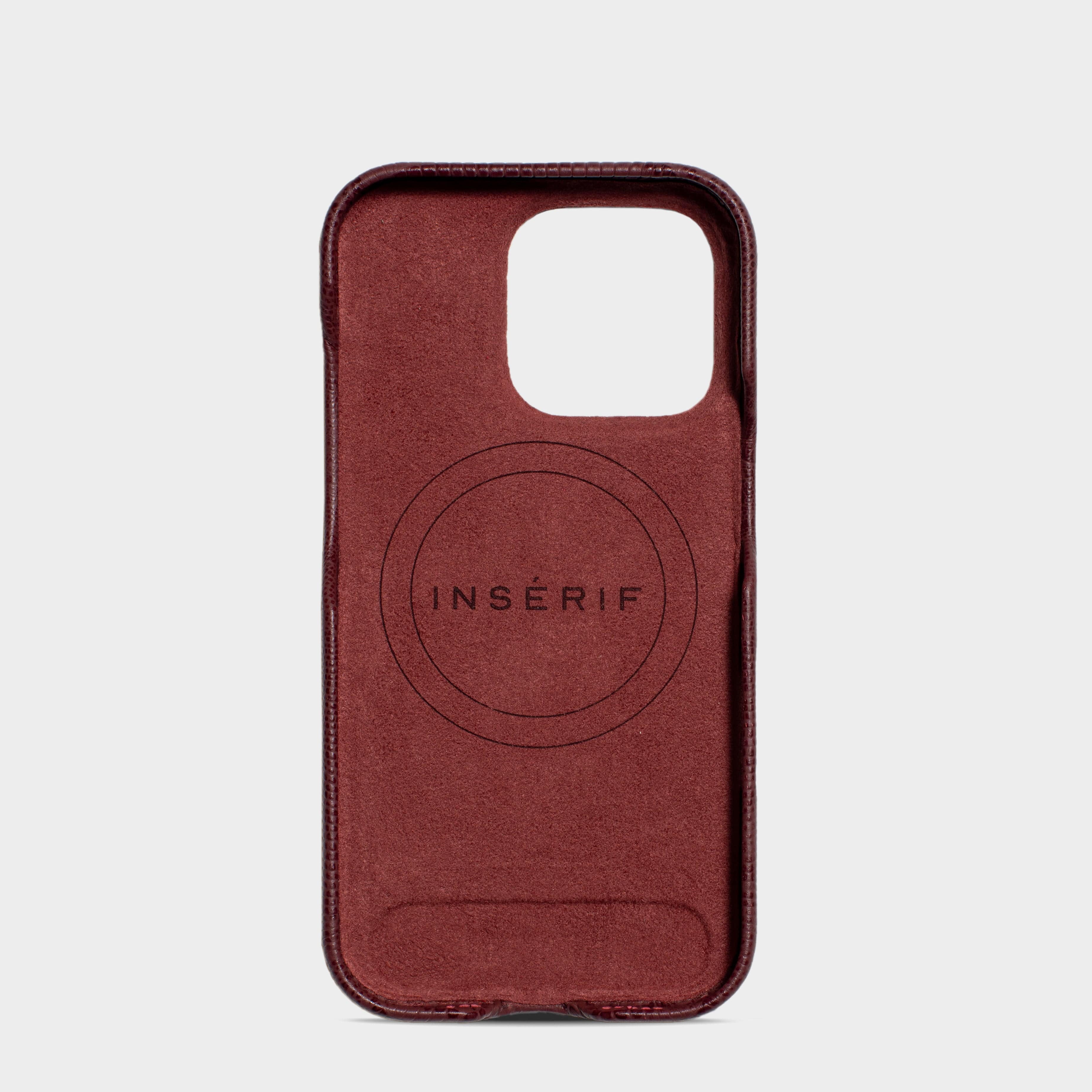 Burgundy MagSafe Lizard Leather Personalized Case
