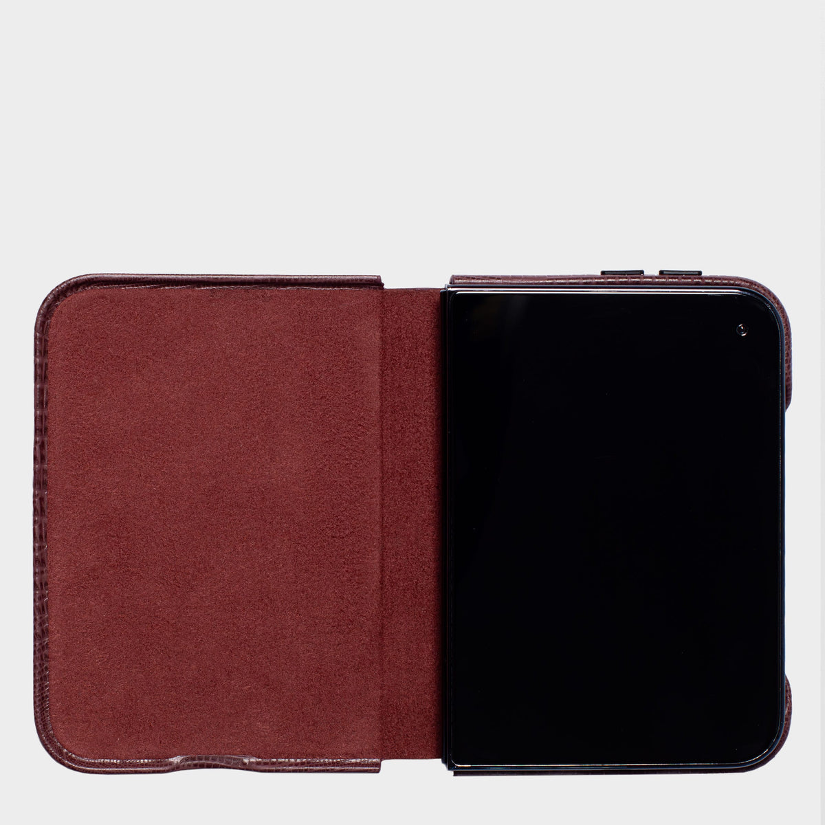 Burgundy MagSafe Lizard Leather Personalized Case iPhone Duo