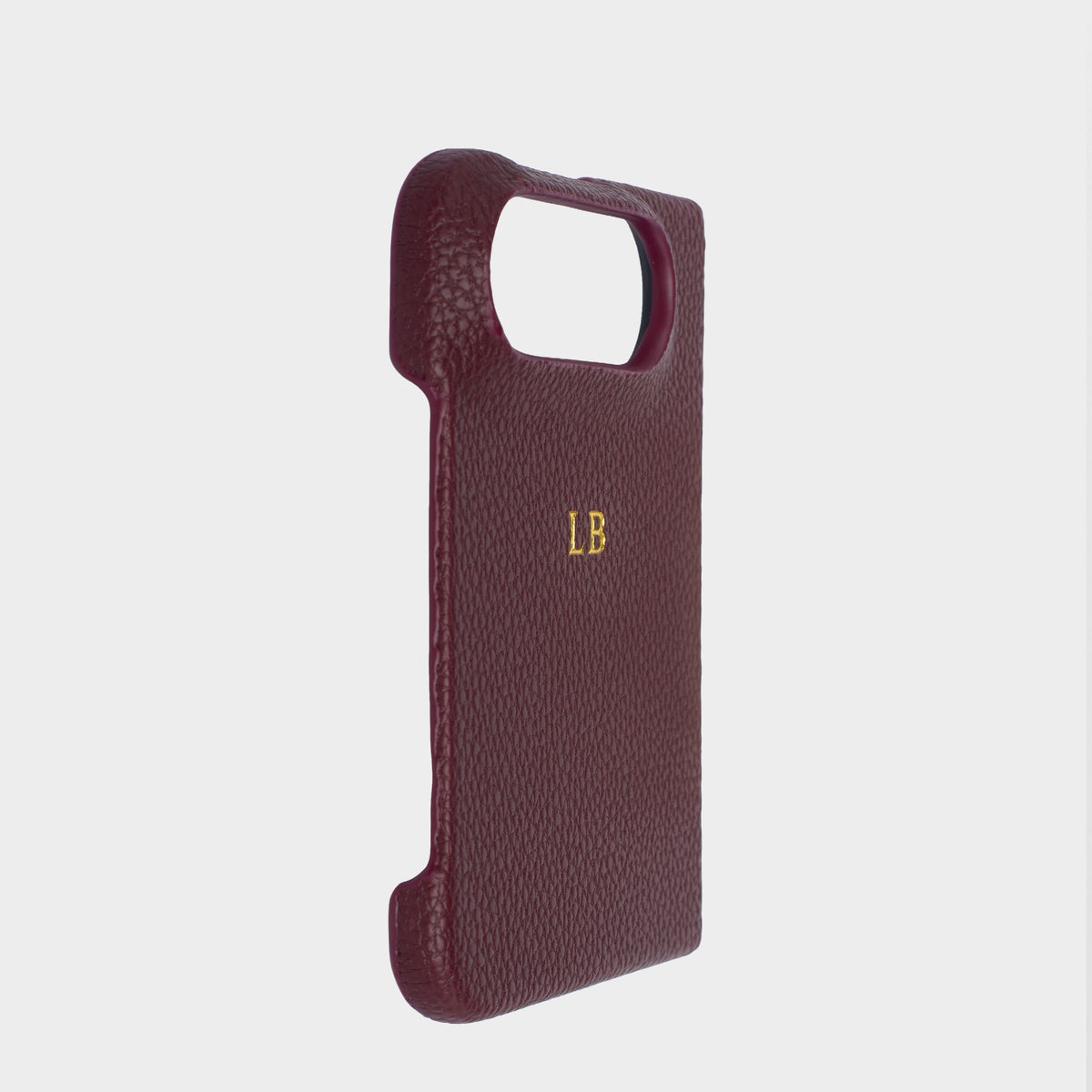 Burgundy Pebble Texture Personalized Snap Case iPhone Duo