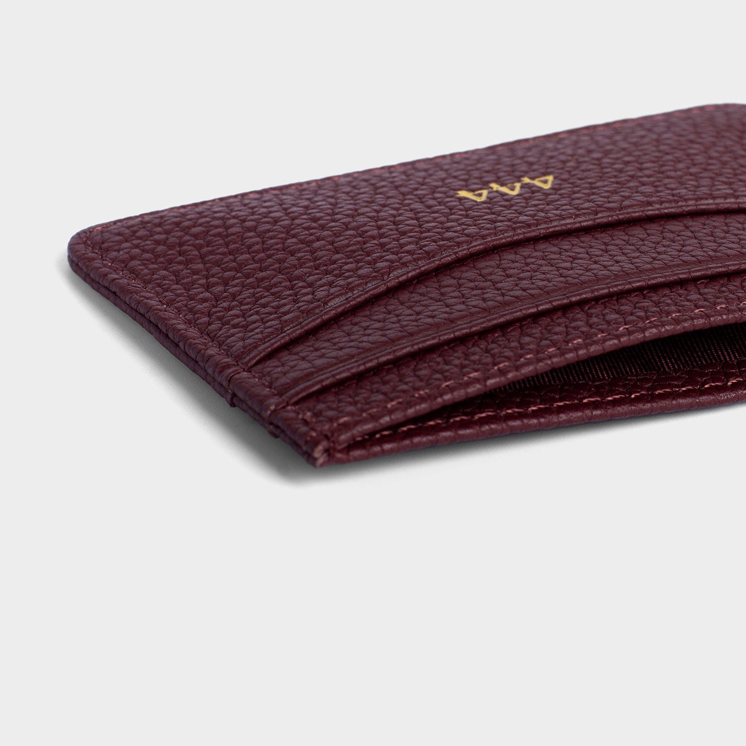 Burgundy Leather Personalized Card Holder