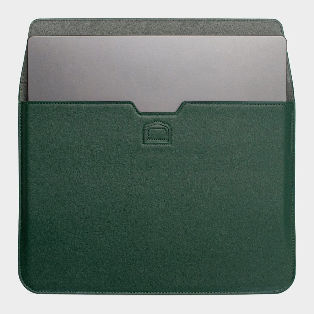 Dark Green Personalized Laptop Sleeve with Stand