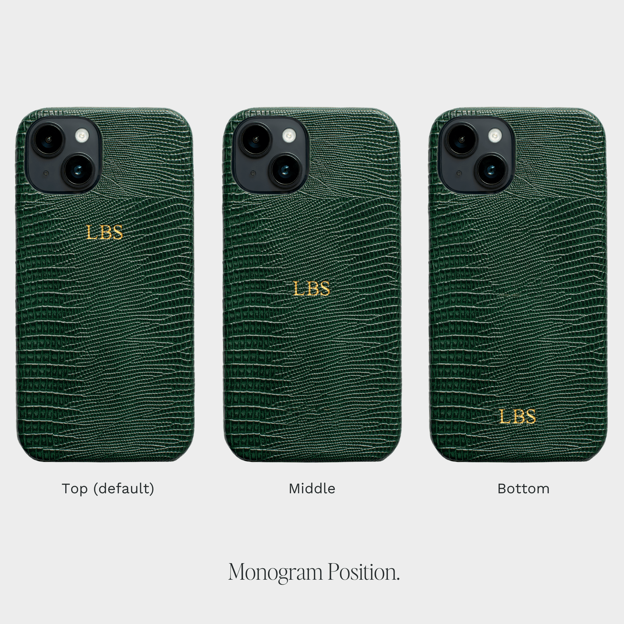 Dark Green Lizard Texture Personalized Snap Case