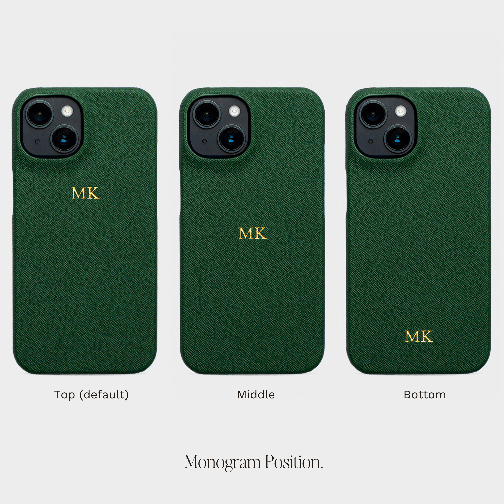 Dark Green Saffiano Texture Personalized Snap Case
