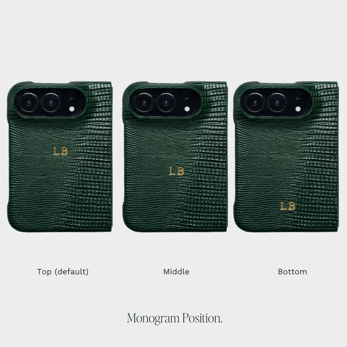 Dark Green Lizard Texture Personalized Snap Case iPhone Duo