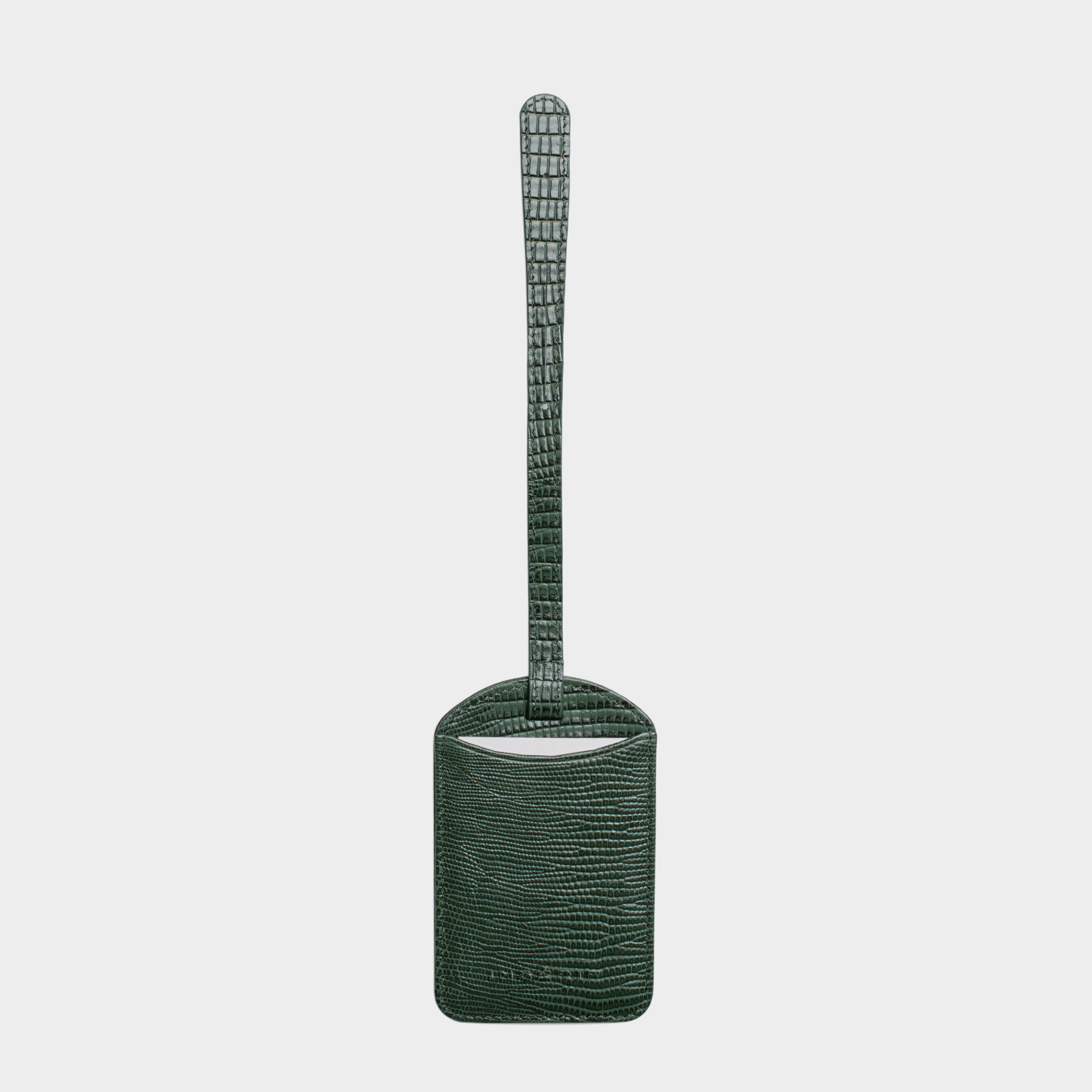 Dark Green Lizard Leather Personalized Luggage Tag
