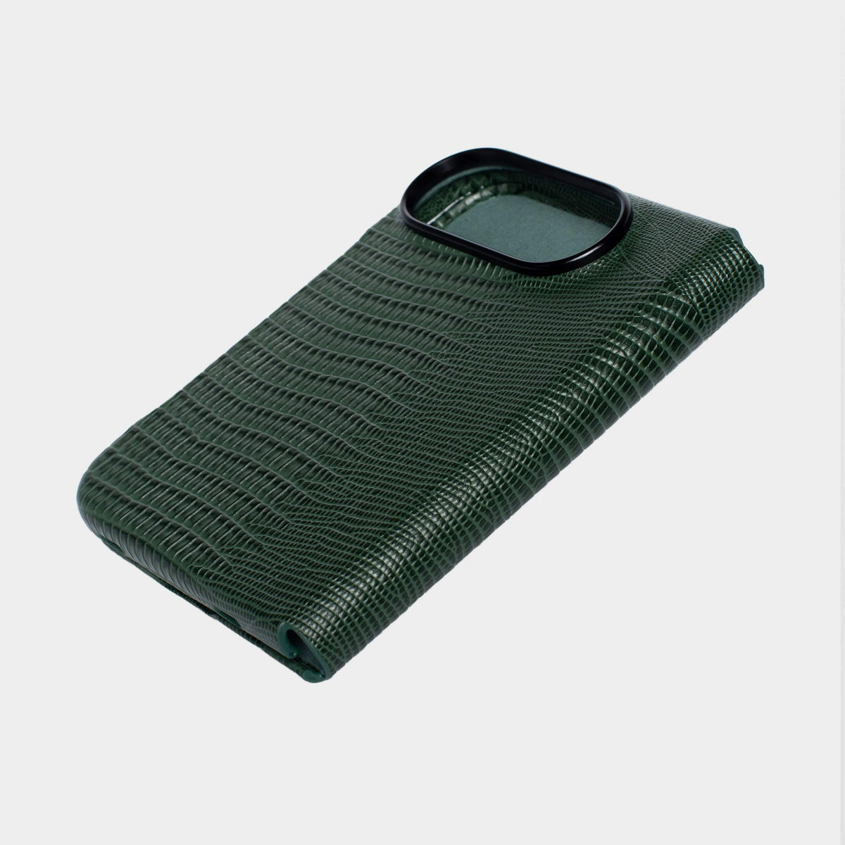 Dark Green MagSafe Lizard Leather Personalized Case iPhone Duo