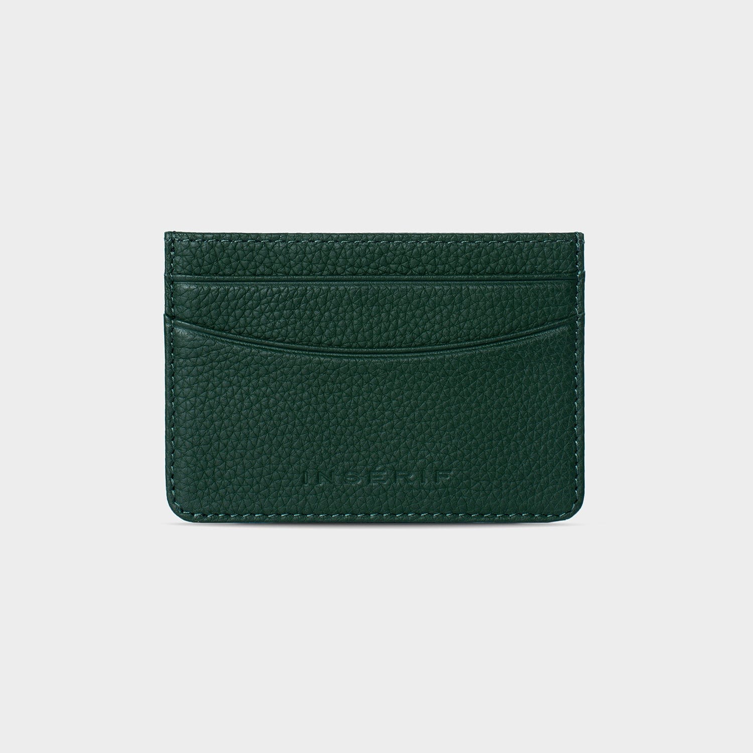 Dark Green Leather Personalized Card Holder