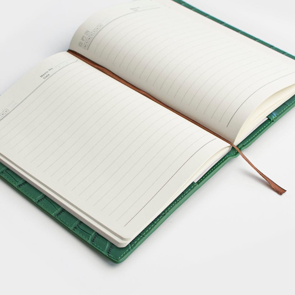Dark Green Lizard Texture Personalized Notebook