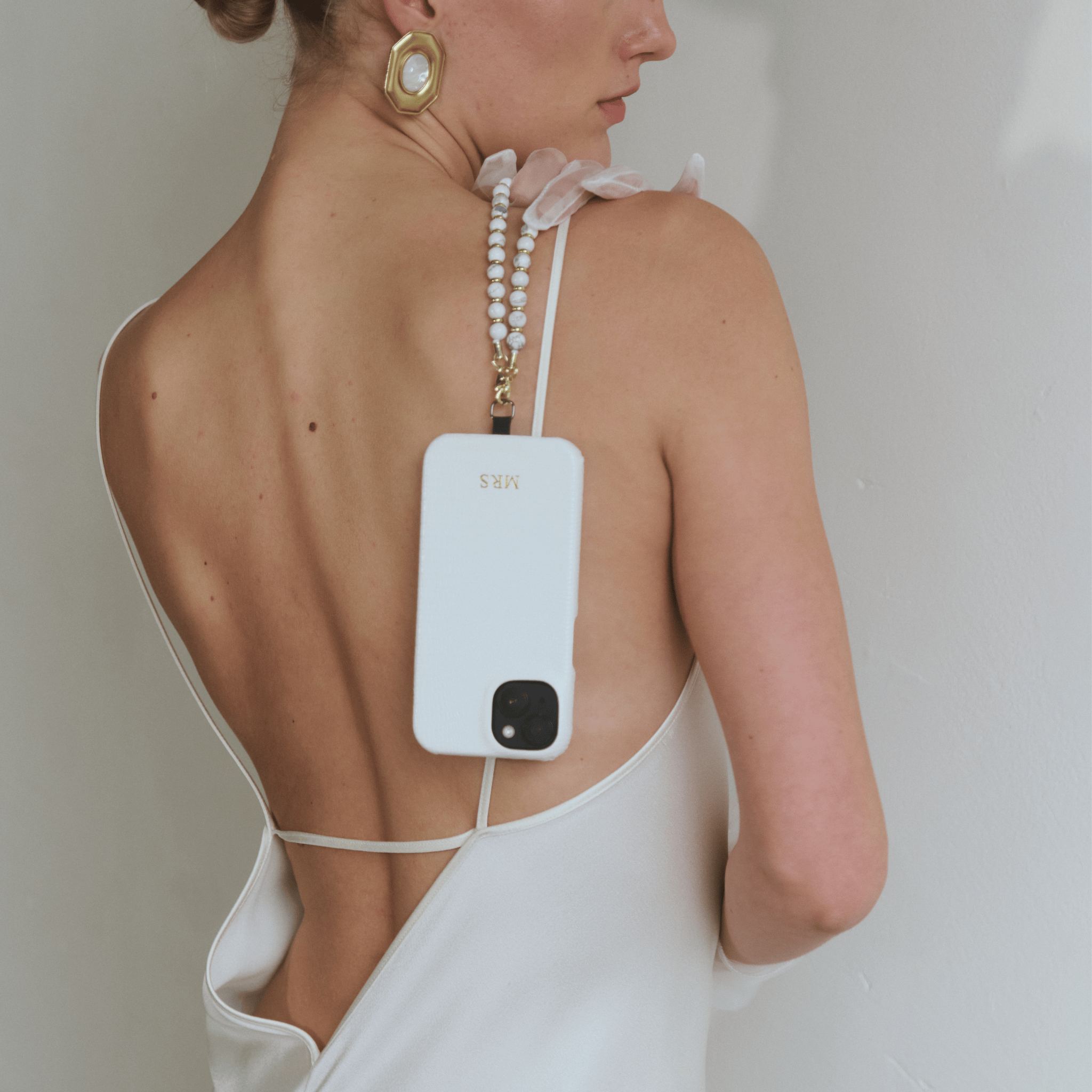 Howlite Natural Stone Phone Charm