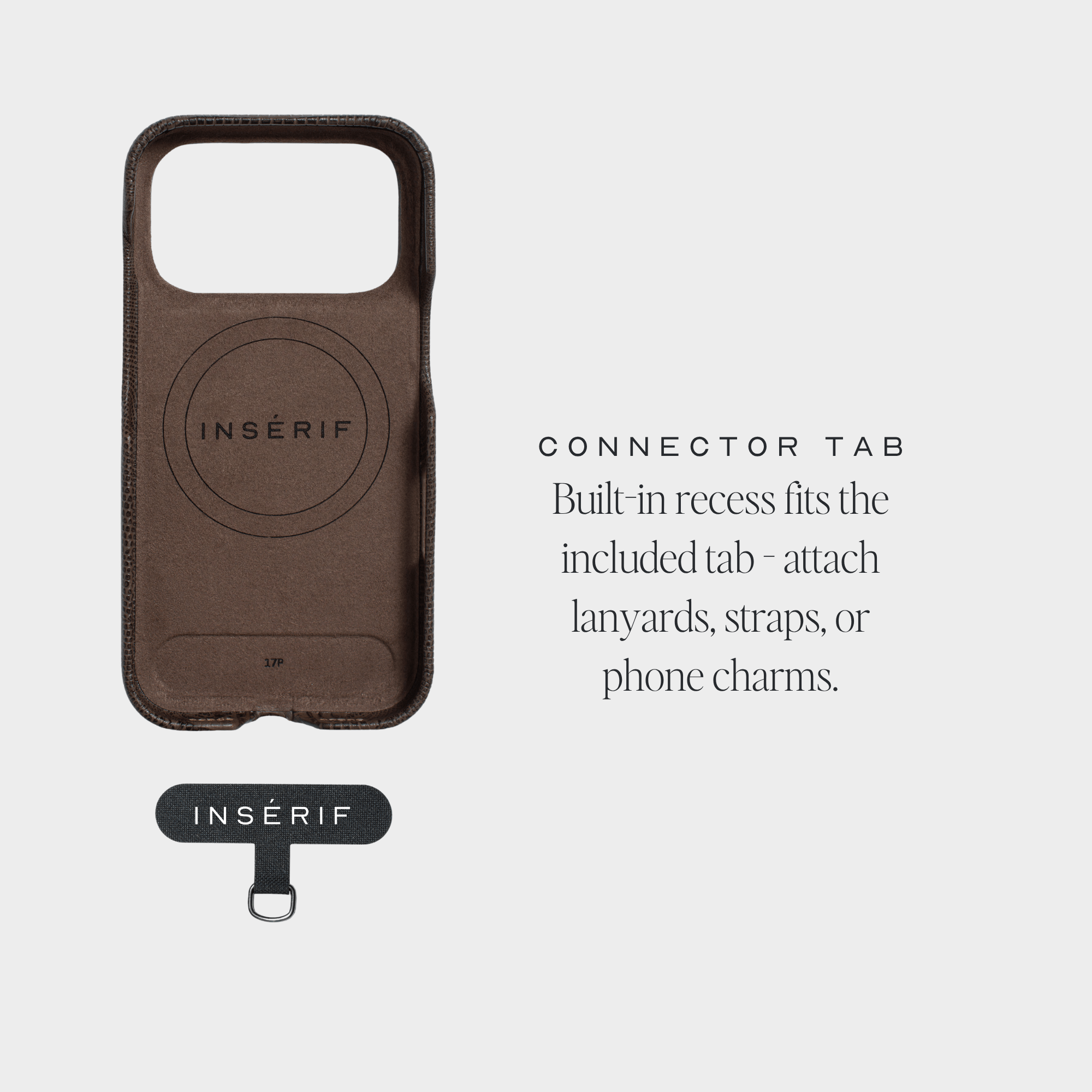 Dark Brown MagSafe Lizard Leather Personalized Case