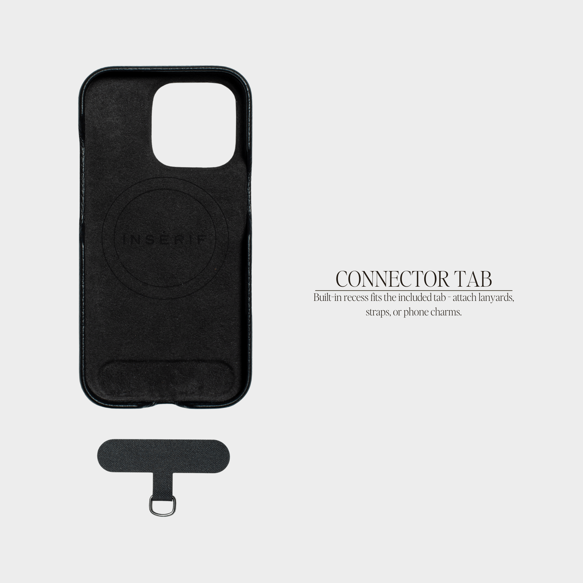 Black MagSafe Pebble Leather Personalized Case