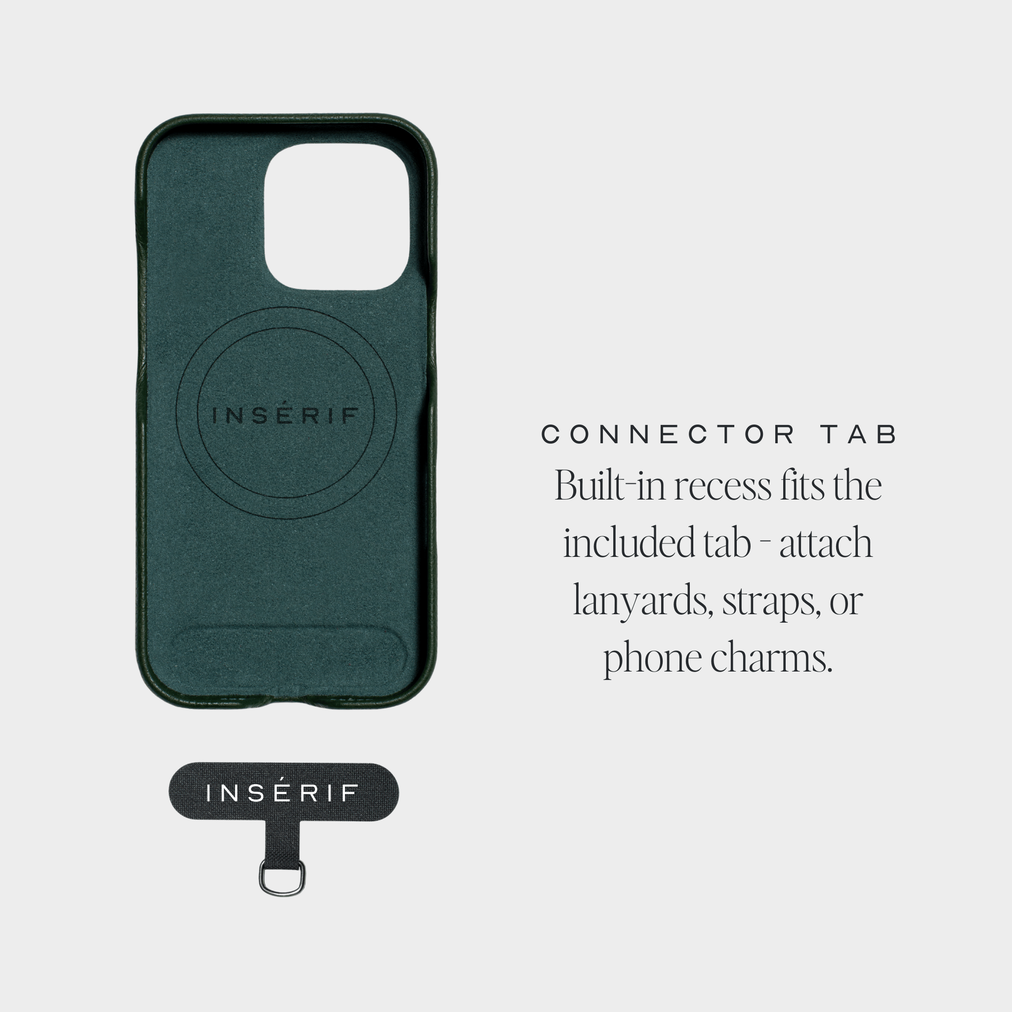 Dark Green MagSafe Pebble Leather Personalized Case