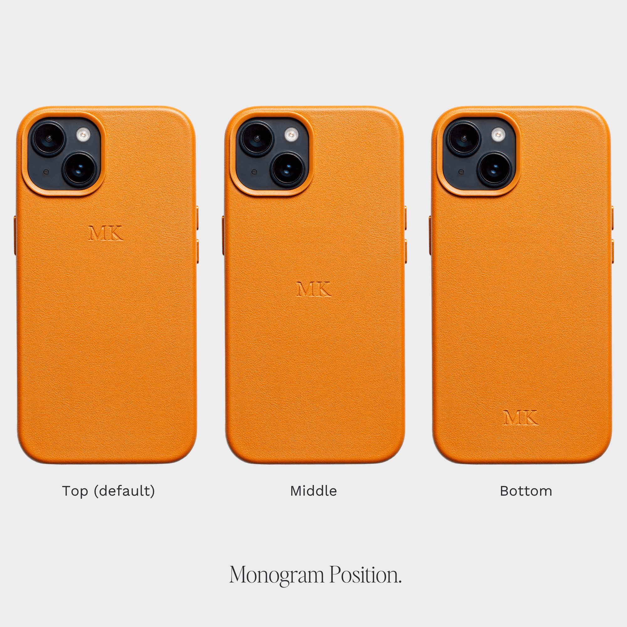 Orange MagSafe Grain Texture Personalized Case