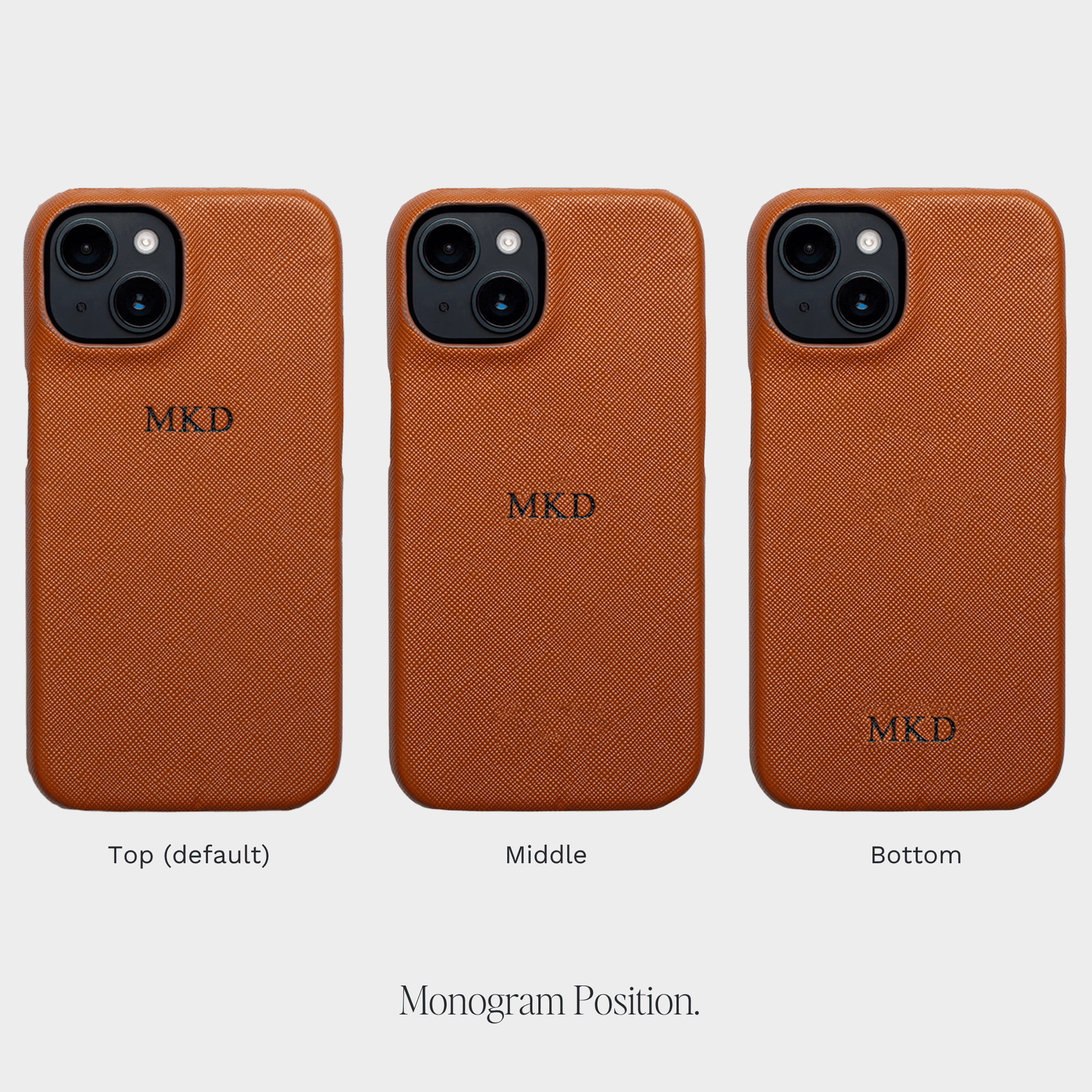 Tan Saffiano Texture Personalized Snap Case