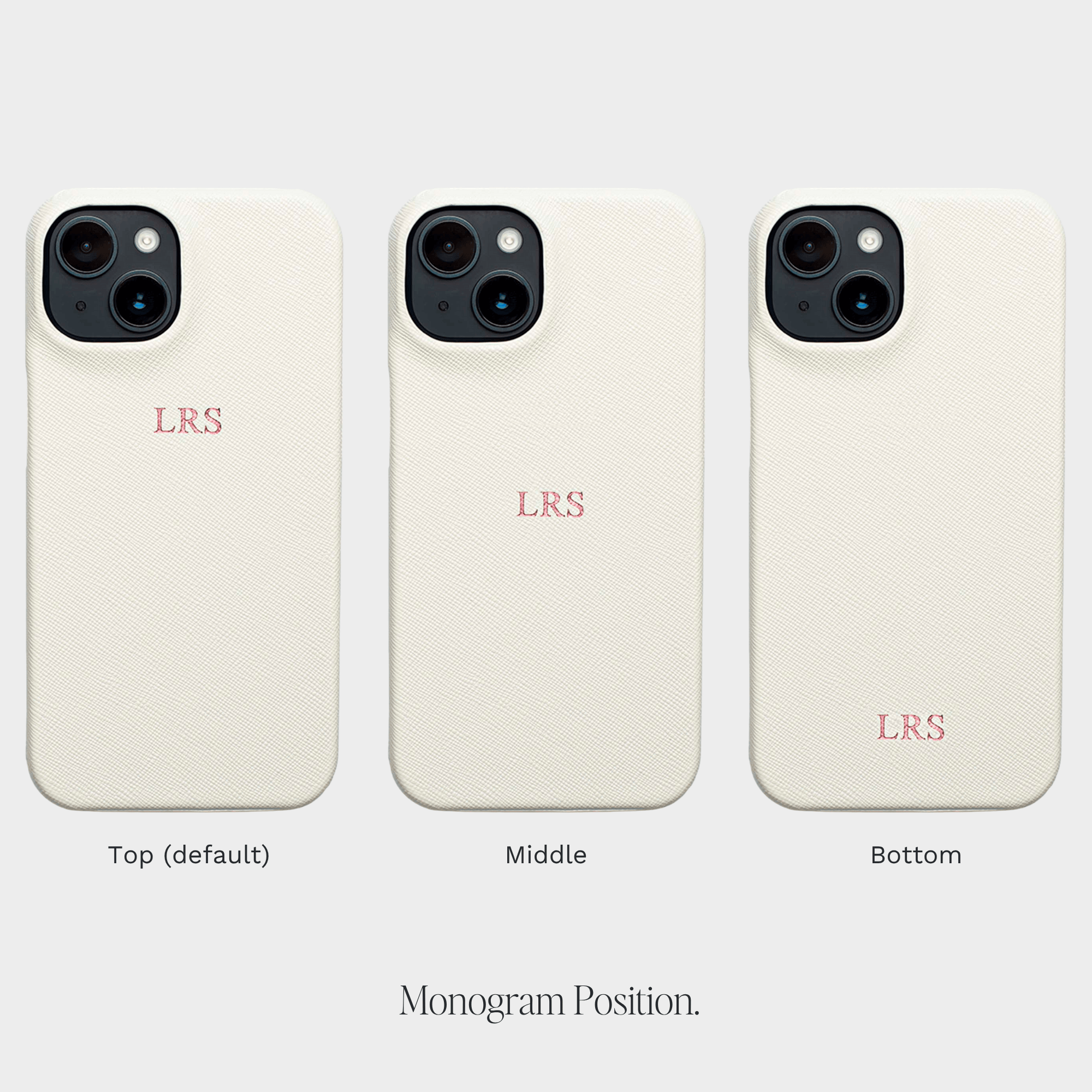 White Saffiano Texture Personalized Snap Case