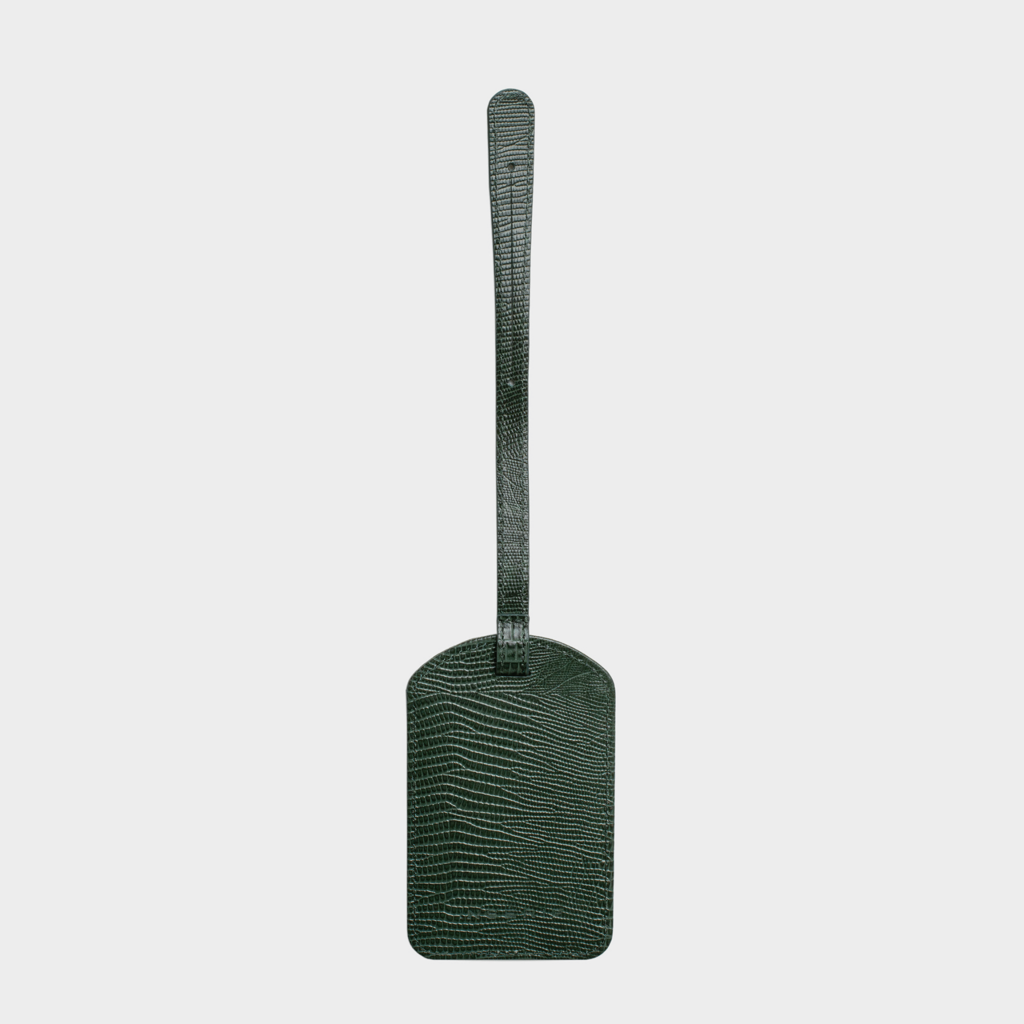 Dark Green Lizard Leather Personalized Luggage Tag