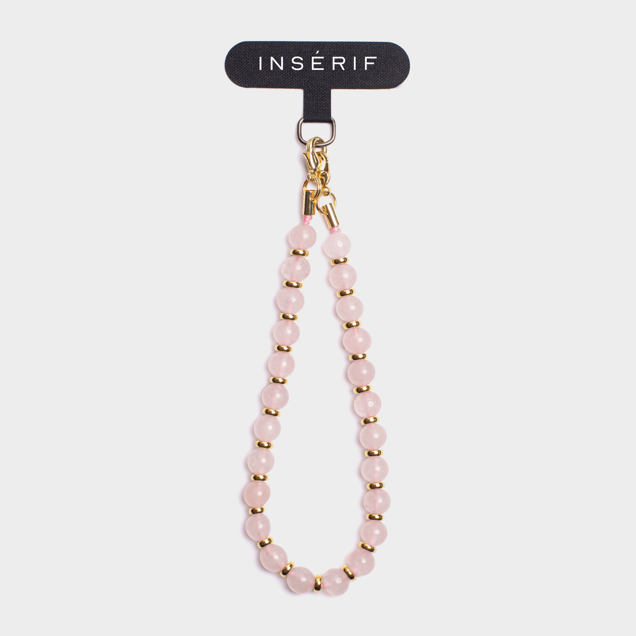 Rose Quartz Natural Stone Phone Charm