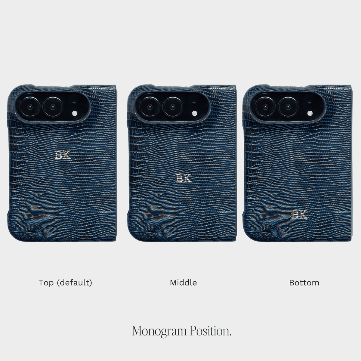 Navy Lizard Texture Personalized Snap Case iPhone Duo