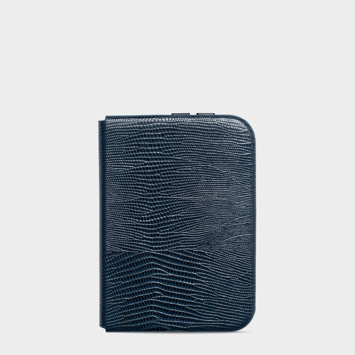 Navy MagSafe Lizard Leather Personalized Case iPhone Duo