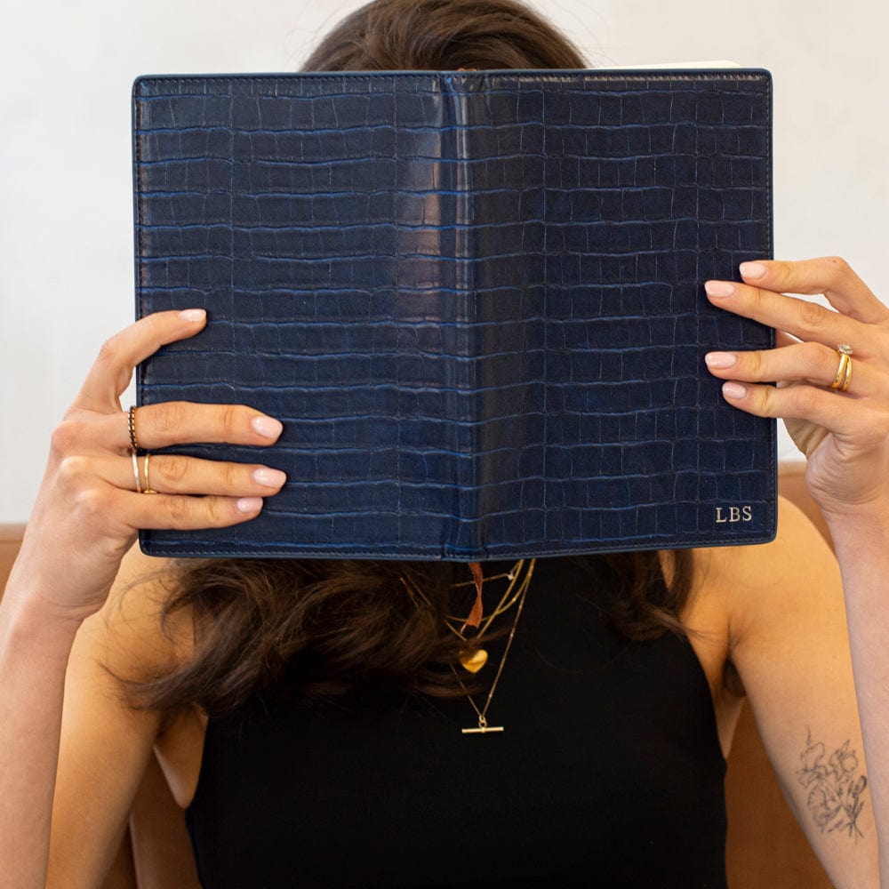 Navy Lizard Texture Personalized Notebook