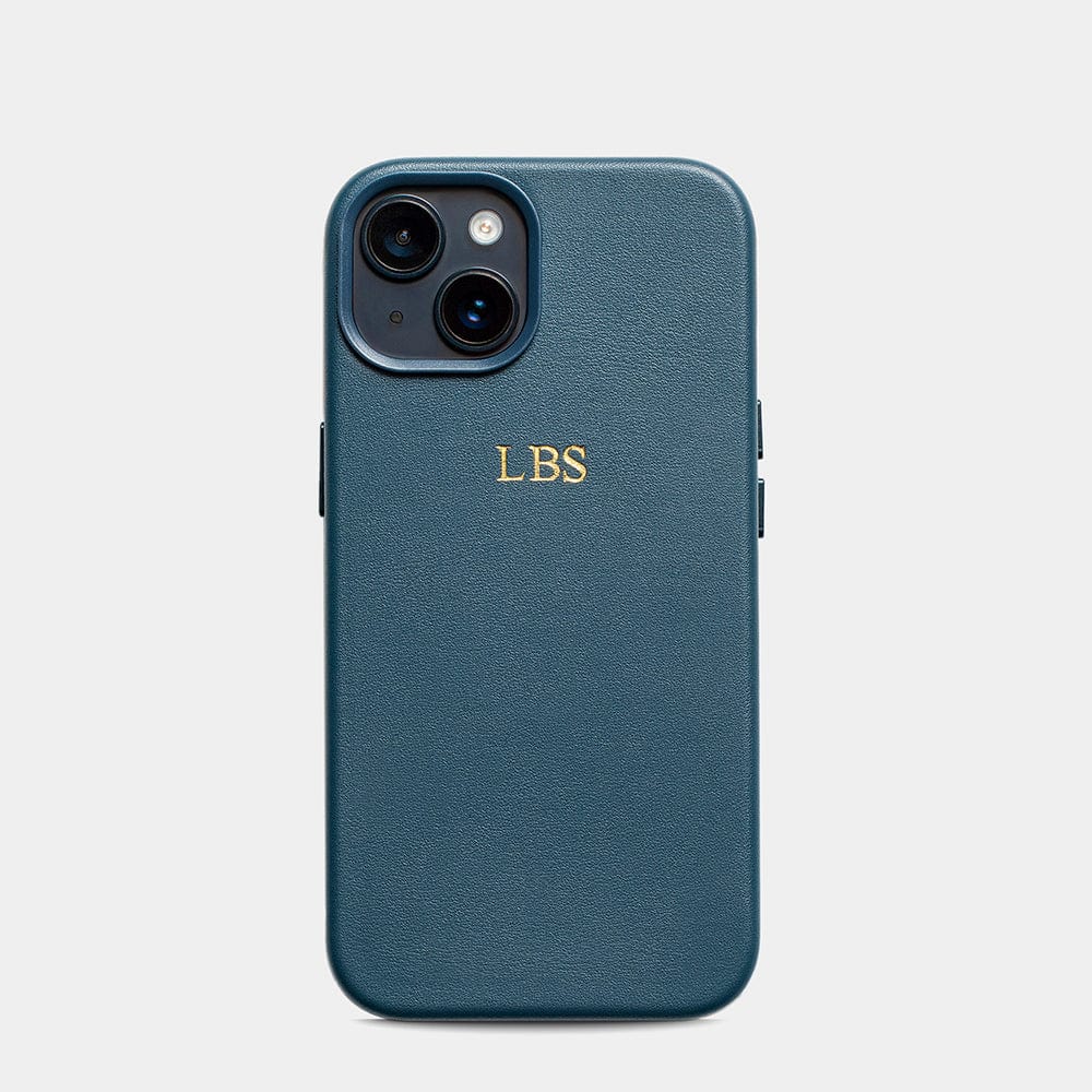 Navy MagSafe Grain Texture Personalized Case