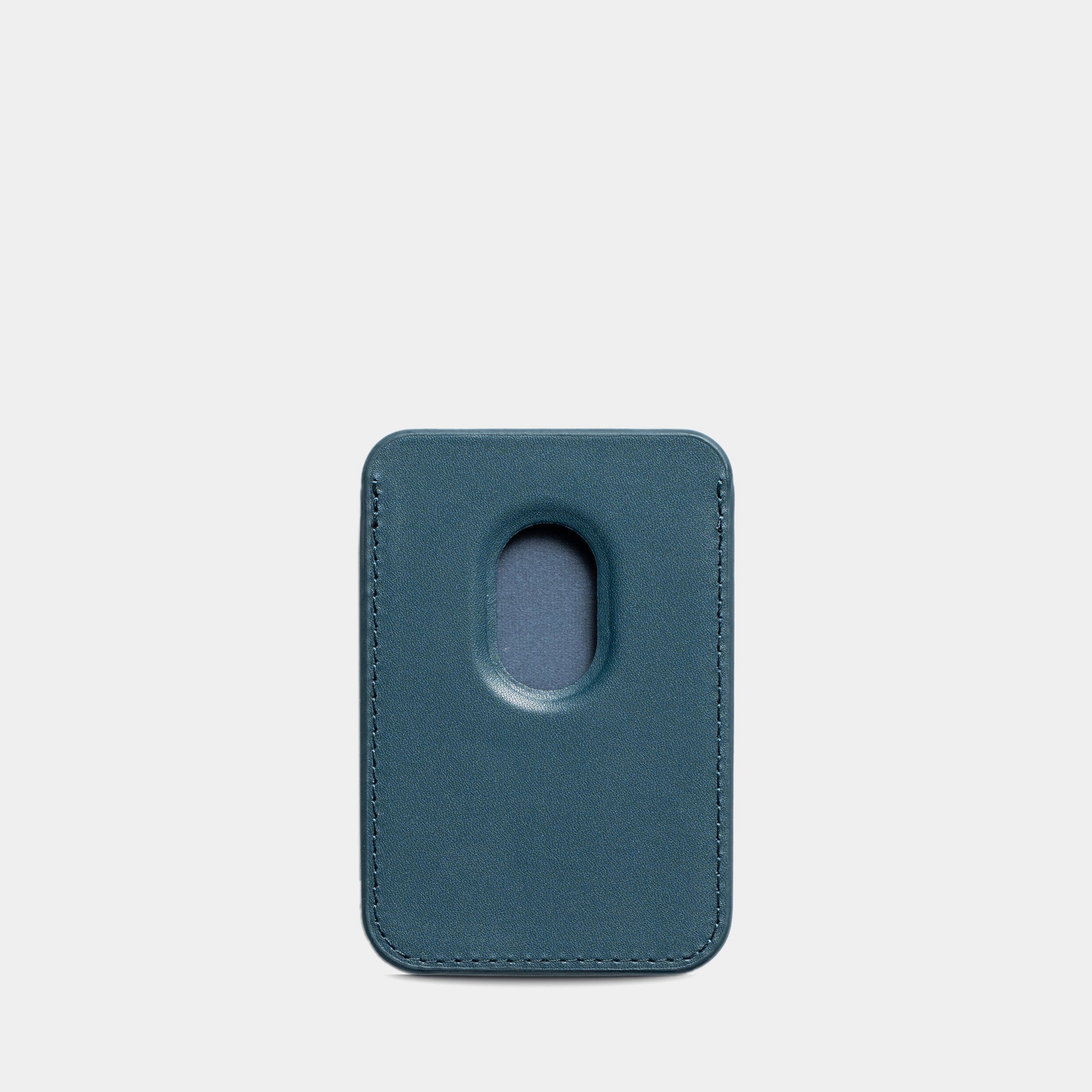 Navy MagSafe Grain Texture Personalized Card Holder