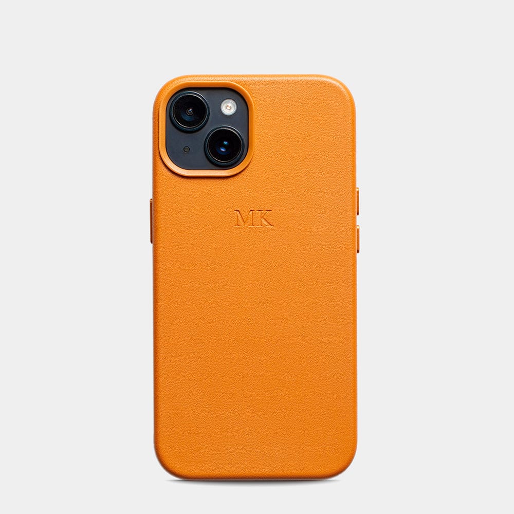 Orange MagSafe Grain Texture Personalized Case