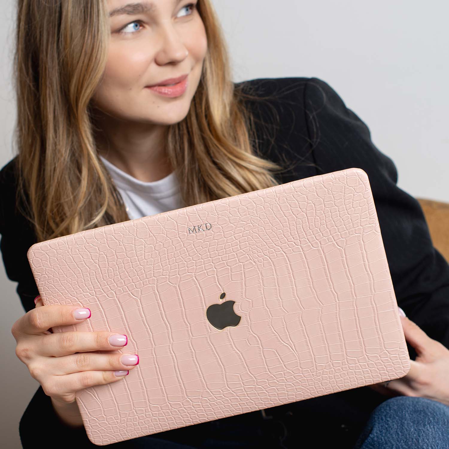 Pink Lizard MacBook Personalized Case