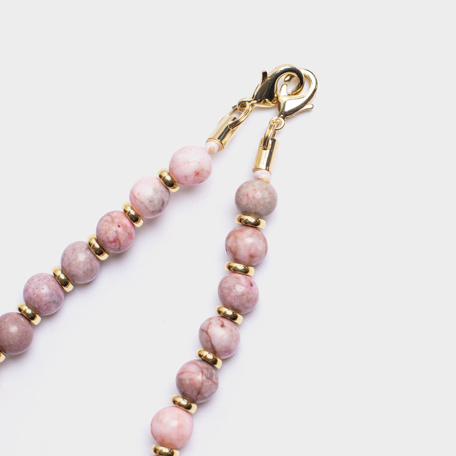 Pink Zebra Natural Stone Phone Charm