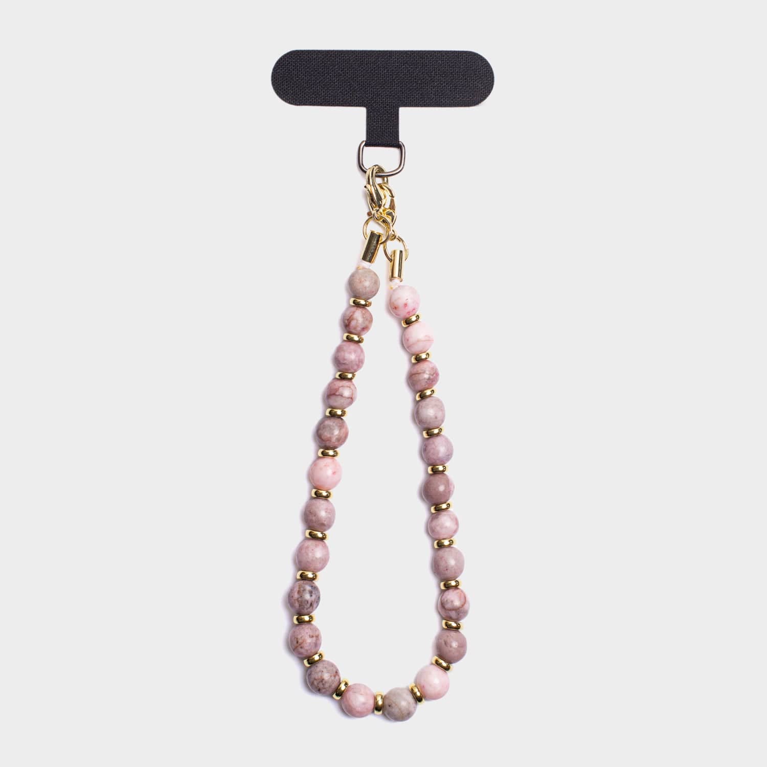 Pink Zebra Natural Stone Phone Charm