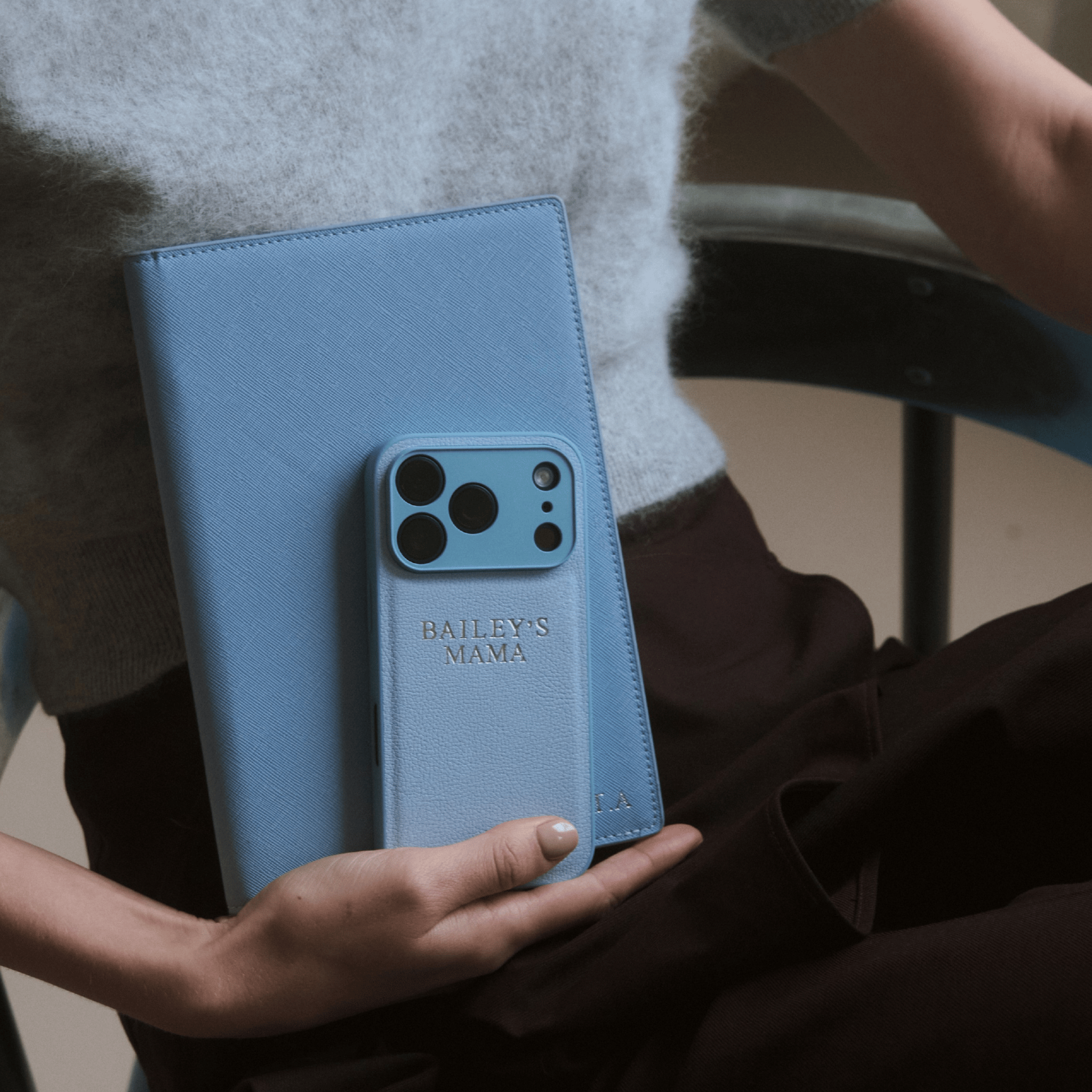 Light Blue Padded Personalized Case