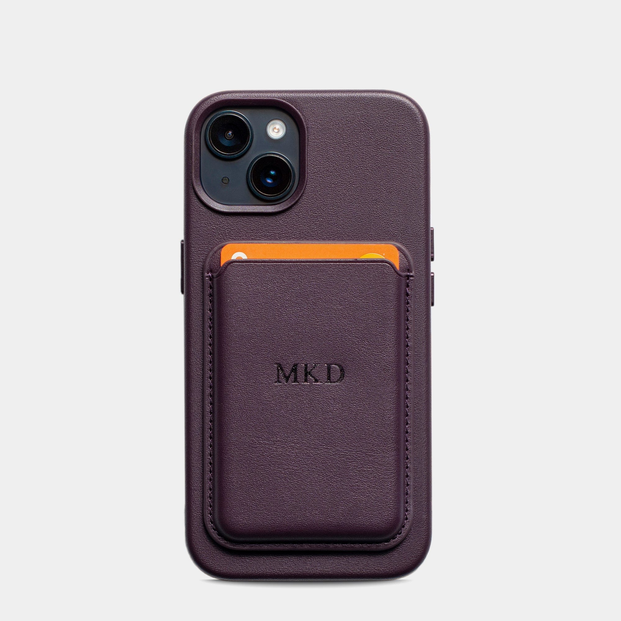 Purple MagSafe Grain Texture Personalized Card Holder